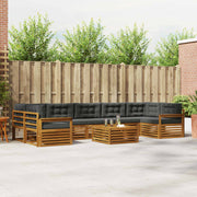 Set vanjskih sofa 8 kom. Prirodna i antracit