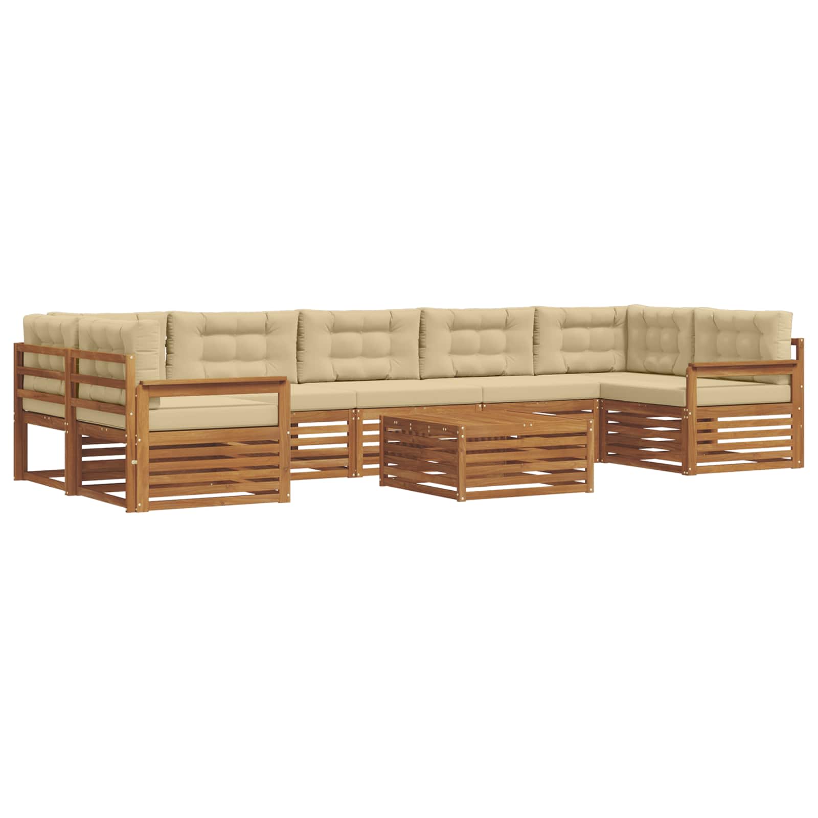 Set vanjskih sofa 8 kom. Prirodna i bež