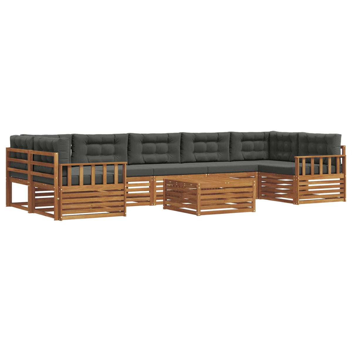 Set vanjskih sofa 8 kom. Prirodna i antracit