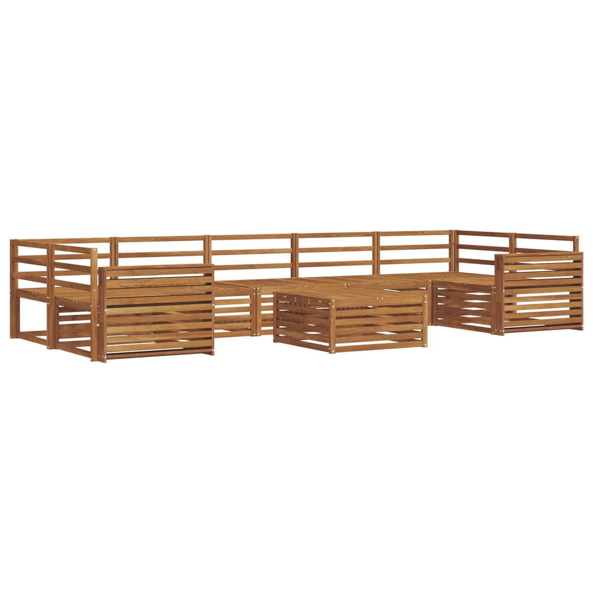 Set vanjskih sofa 8 kom. Prirodna Čvrsto drvo akacije