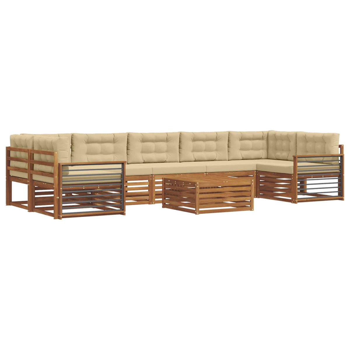 Set vanjskih sofa 8 kom. Prirodna i bež
