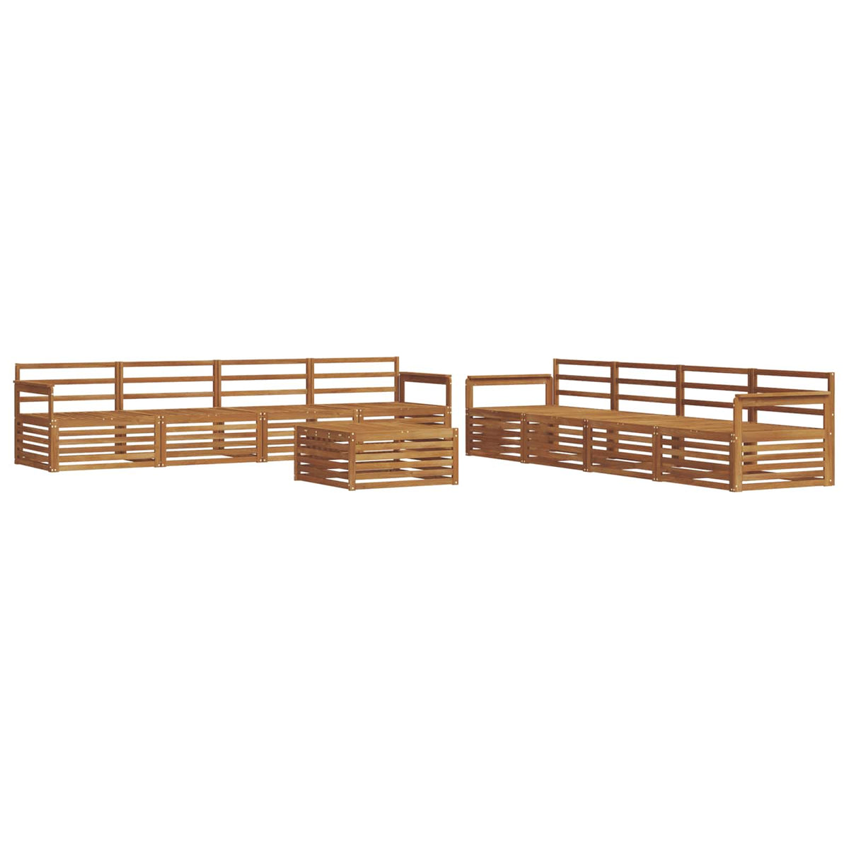 Set vanjskih sofa 9 kom. Prirodna Čvrsto drvo akacije