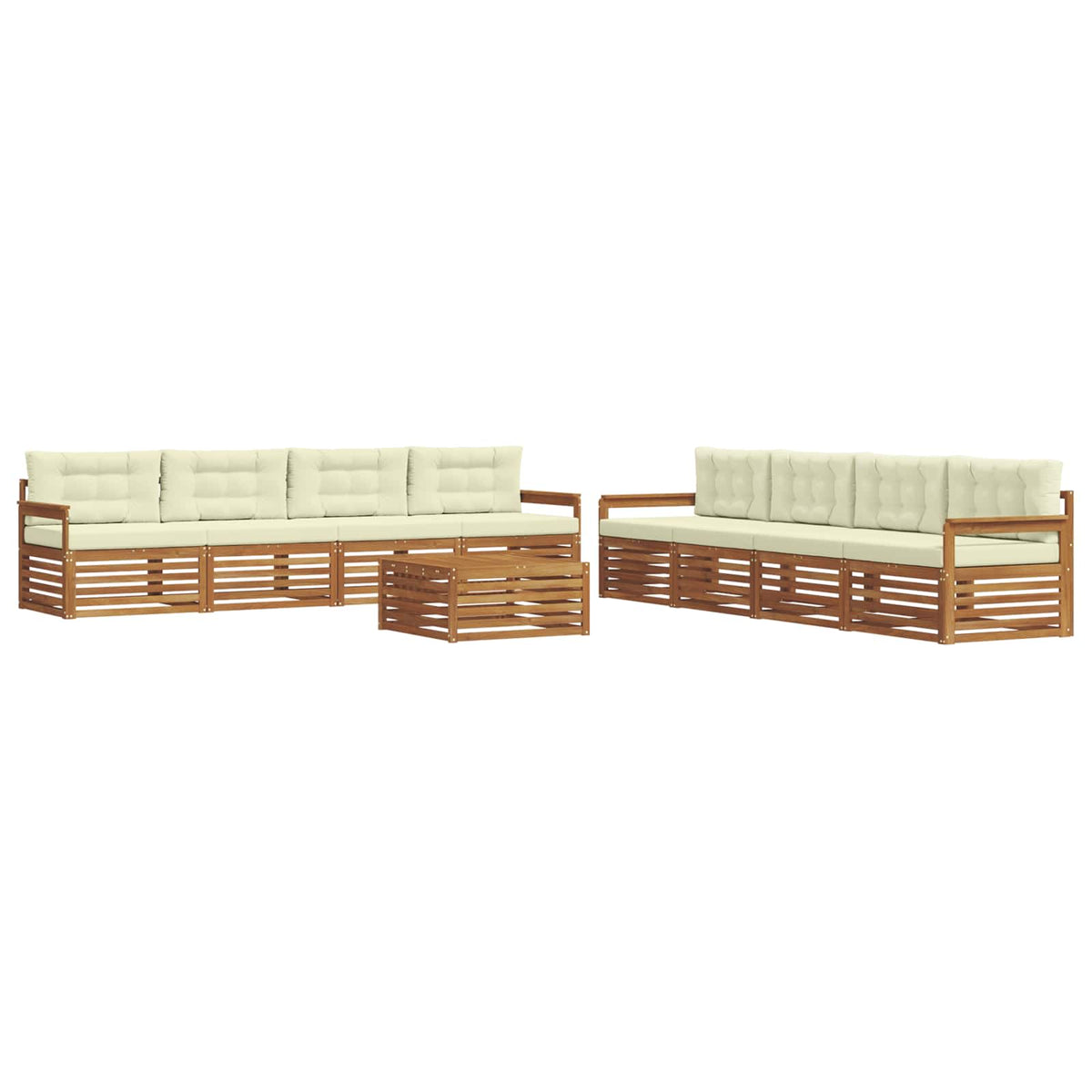Set vanjskih sofa 9 kom. Prirodna i krem 79 x 79 x 37 cm