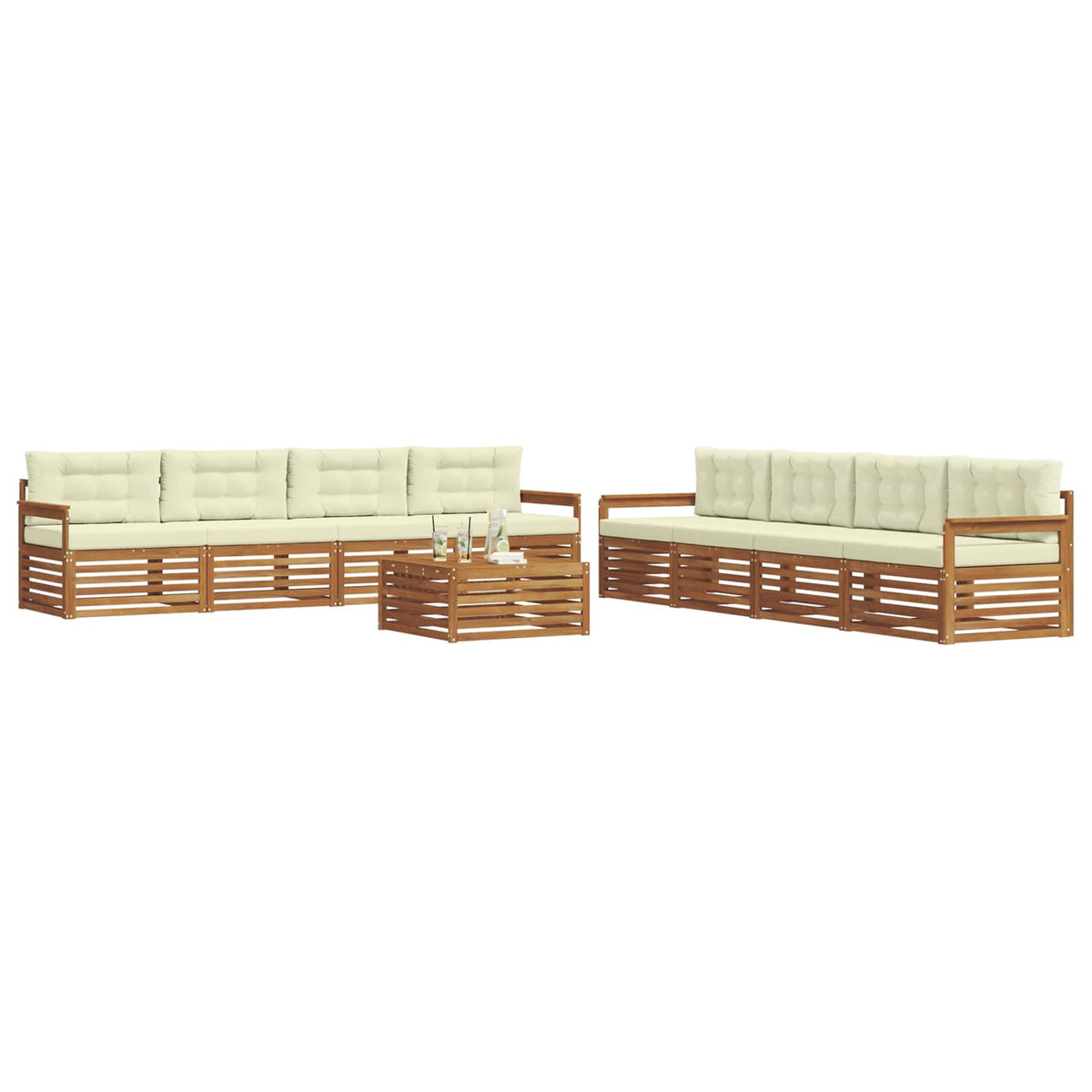 Set vanjskih sofa 9 kom. Prirodna i krem 79 x 79 x 37 cm