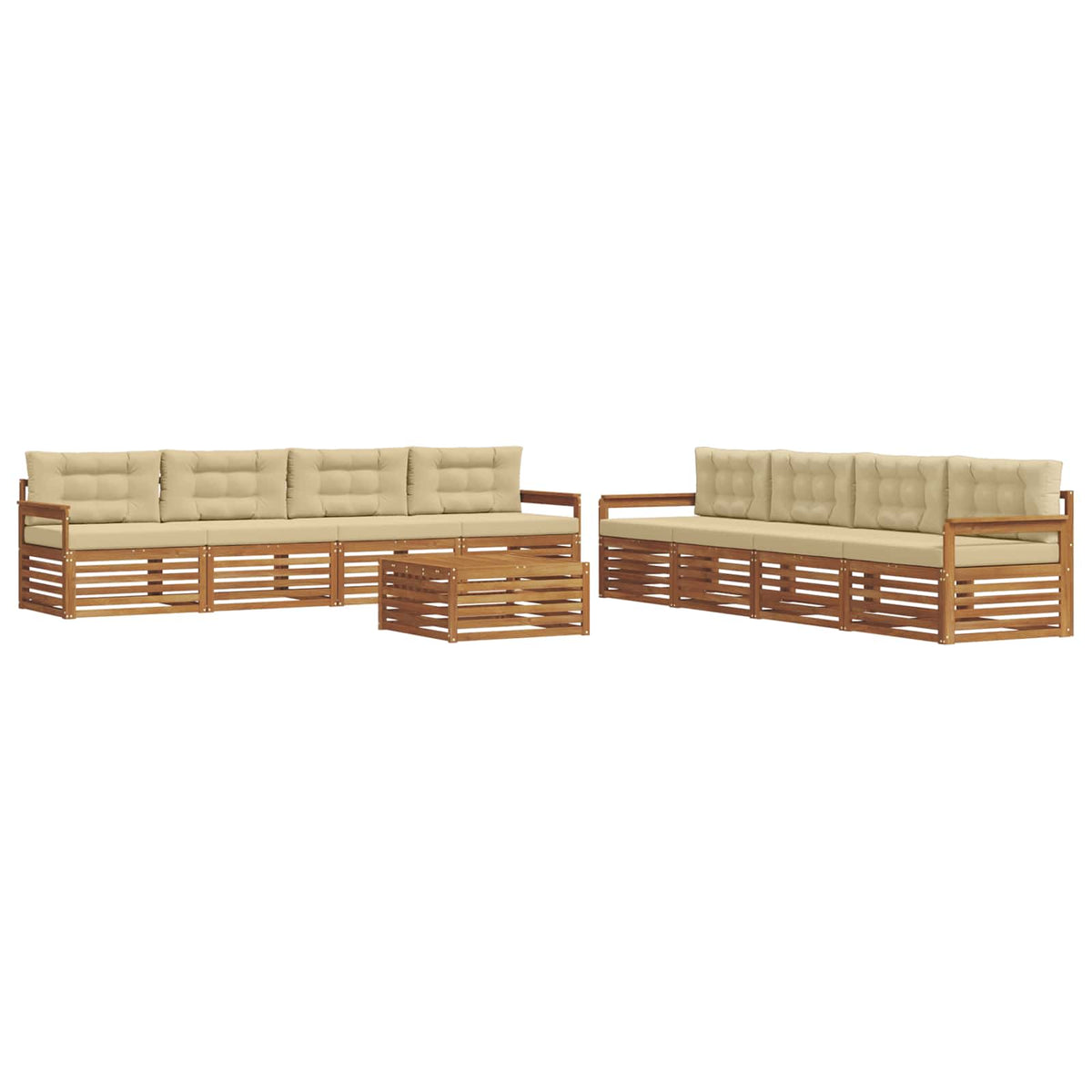 Set vanjskih sofa 9 kom. Prirodna i bež 79 x 79 x 37 cm