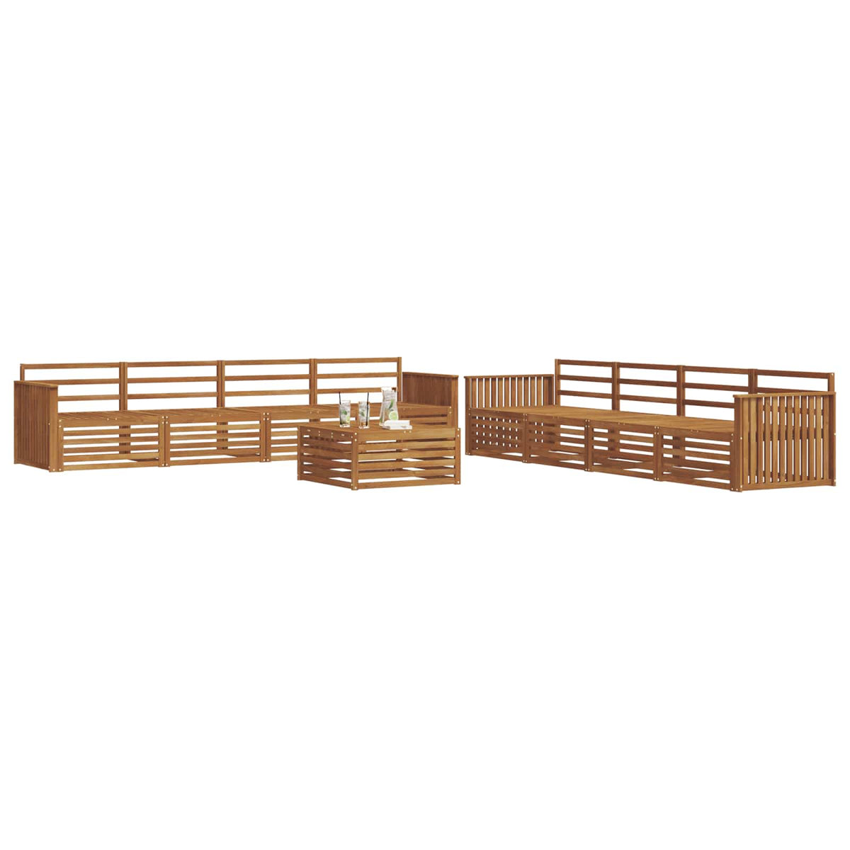 Set vanjskih sofa 9 kom. Prirodna Čvrsto drvo akacije