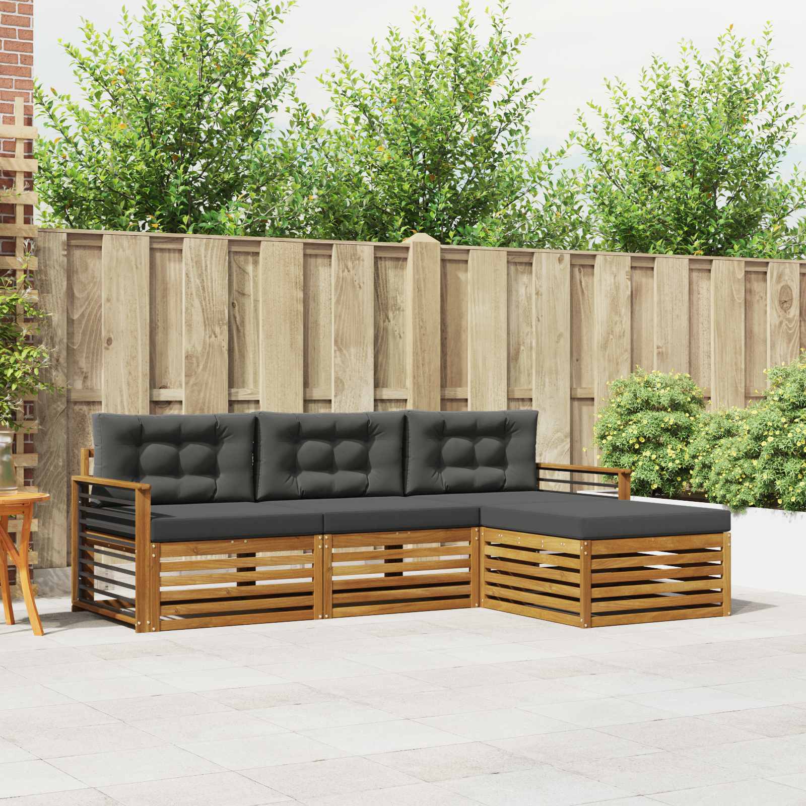 Set vanjskih sofa Prirodna i antracit 249,5 x 162,5 x 73 cm