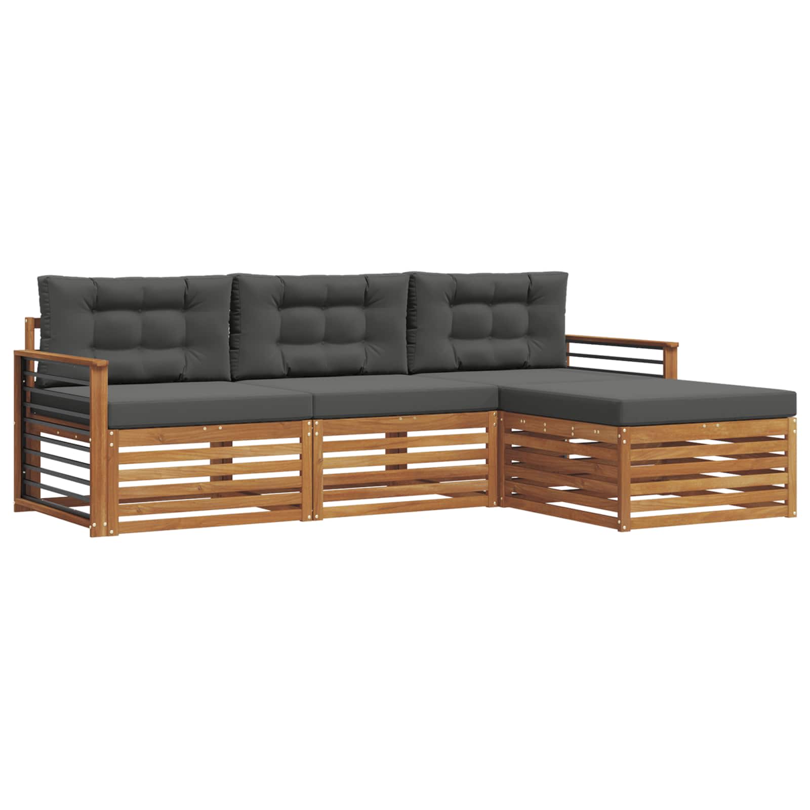 Set vanjskih sofa Prirodna i antracit 249,5 x 162,5 x 73 cm