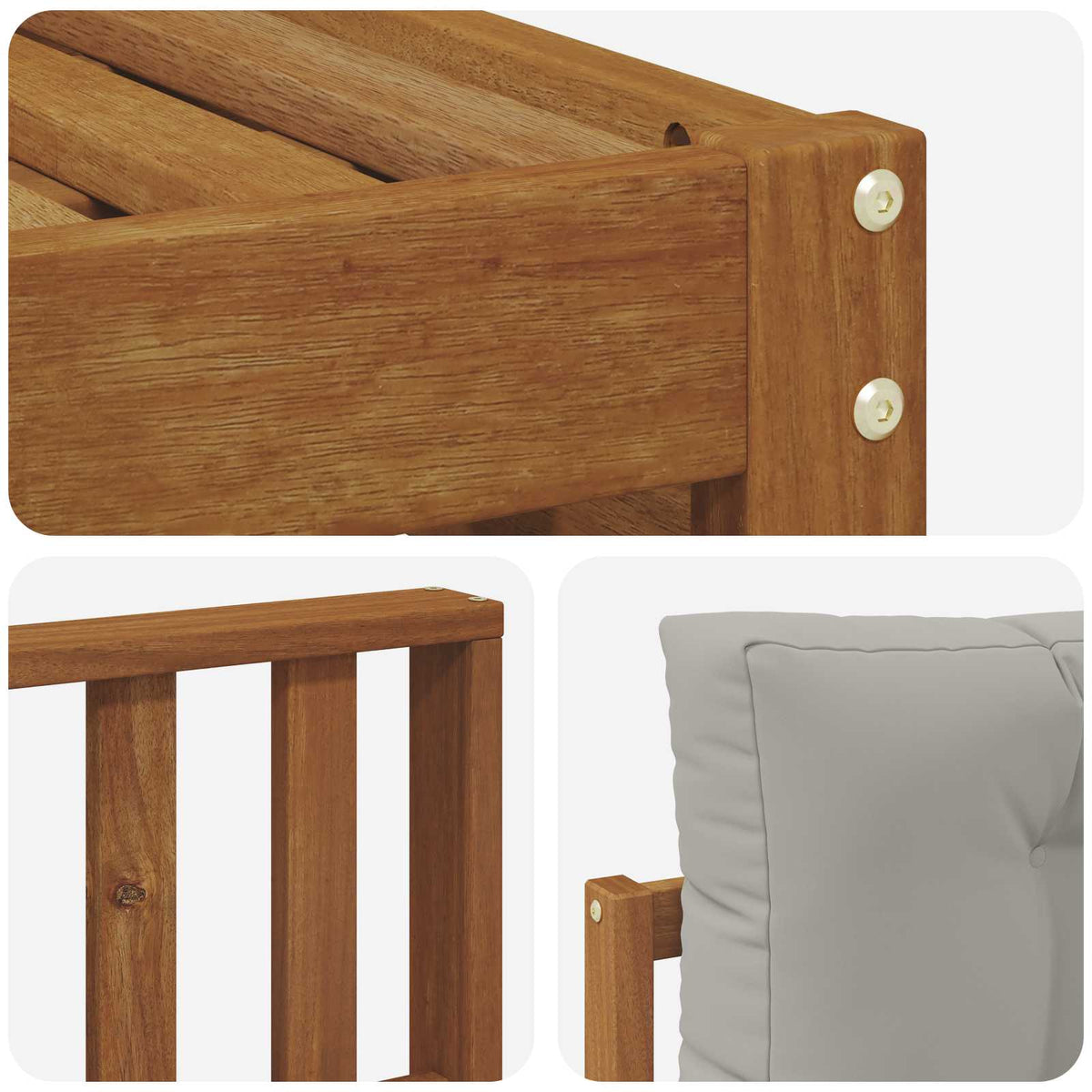 Set vanjskih sofa 5 kom. Prirodna i svijetlo siva 329 x 162,5 x 73 cm