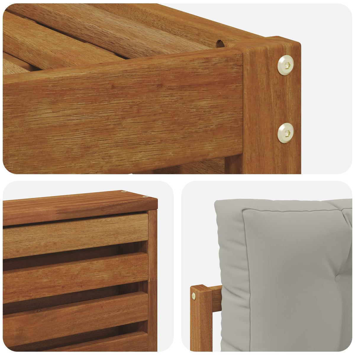 Set vanjskih sofa 5 kom. Prirodna i svijetlo siva 337 x 162,5 x 73 cm