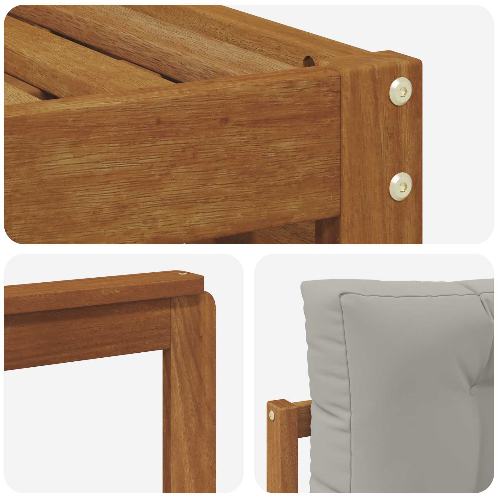 Set vanjskih sofa 6 kom. Prirodna i svijetlo siva