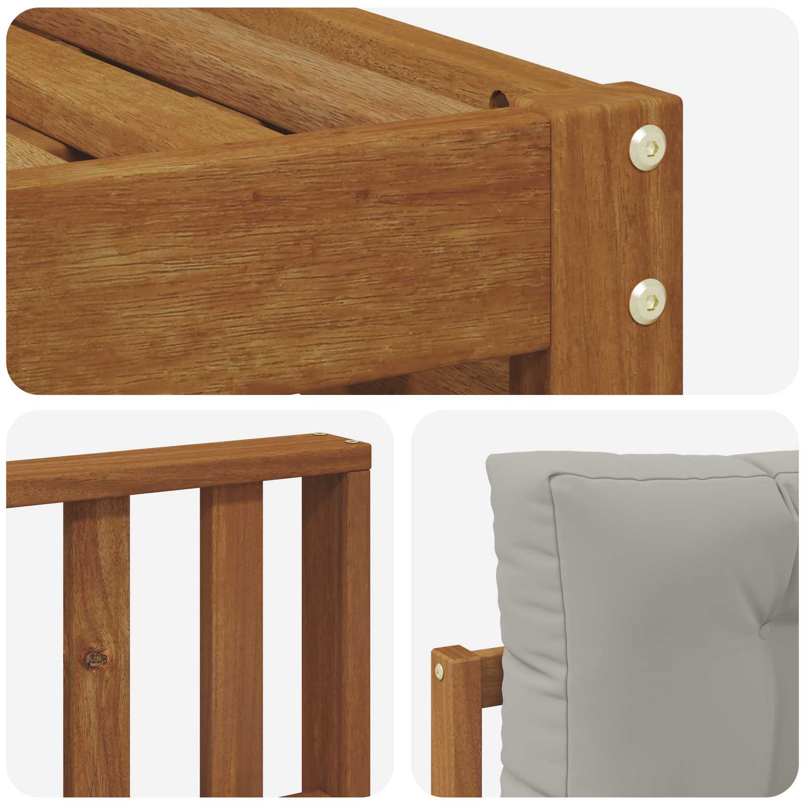 Set vanjskih sofa 6 kom. Prirodna i svijetlo siva