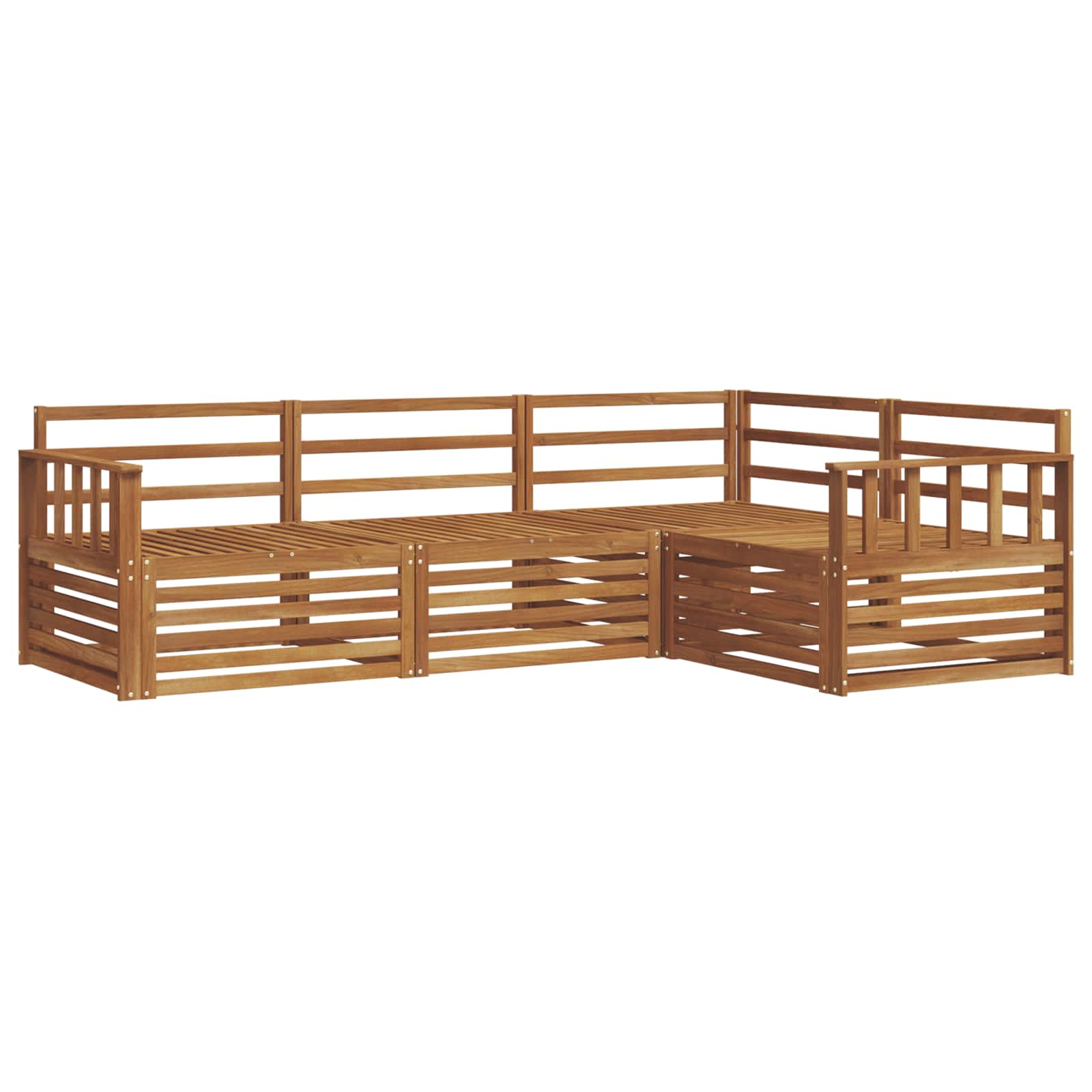 Set vanjskih sofa 4 pcs Prirodna Čvrsto drvo akacije