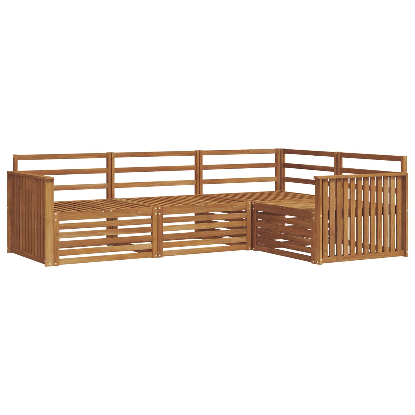Set vanjskih sofa 4 pcs Prirodna Čvrsto drvo akacije