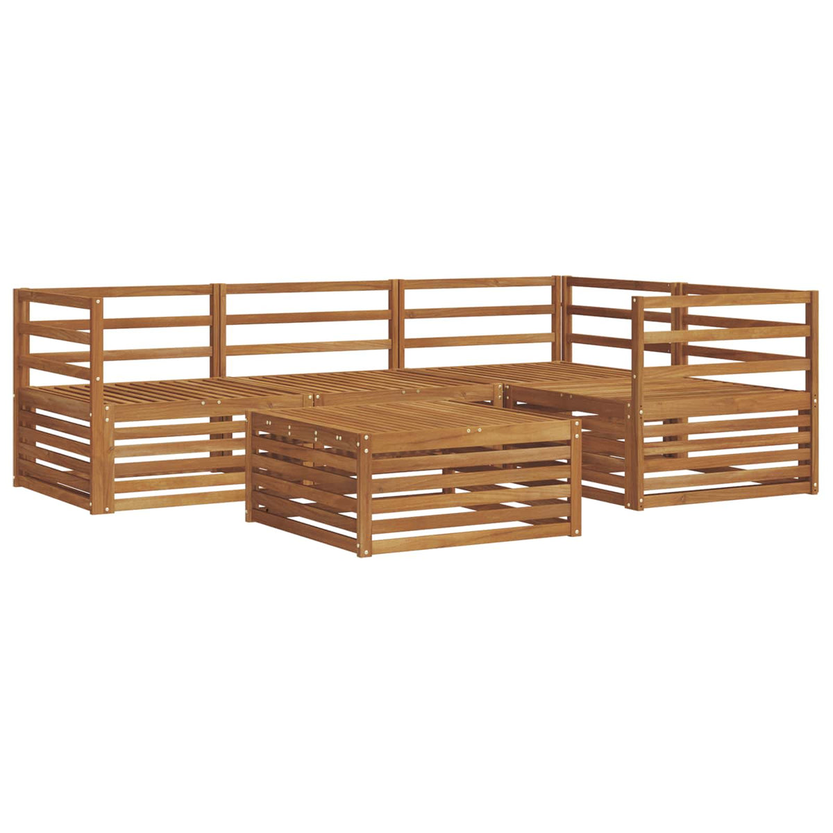 Set vanjskih sofa 5 kom. Prirodna Čvrsto drvo akacije