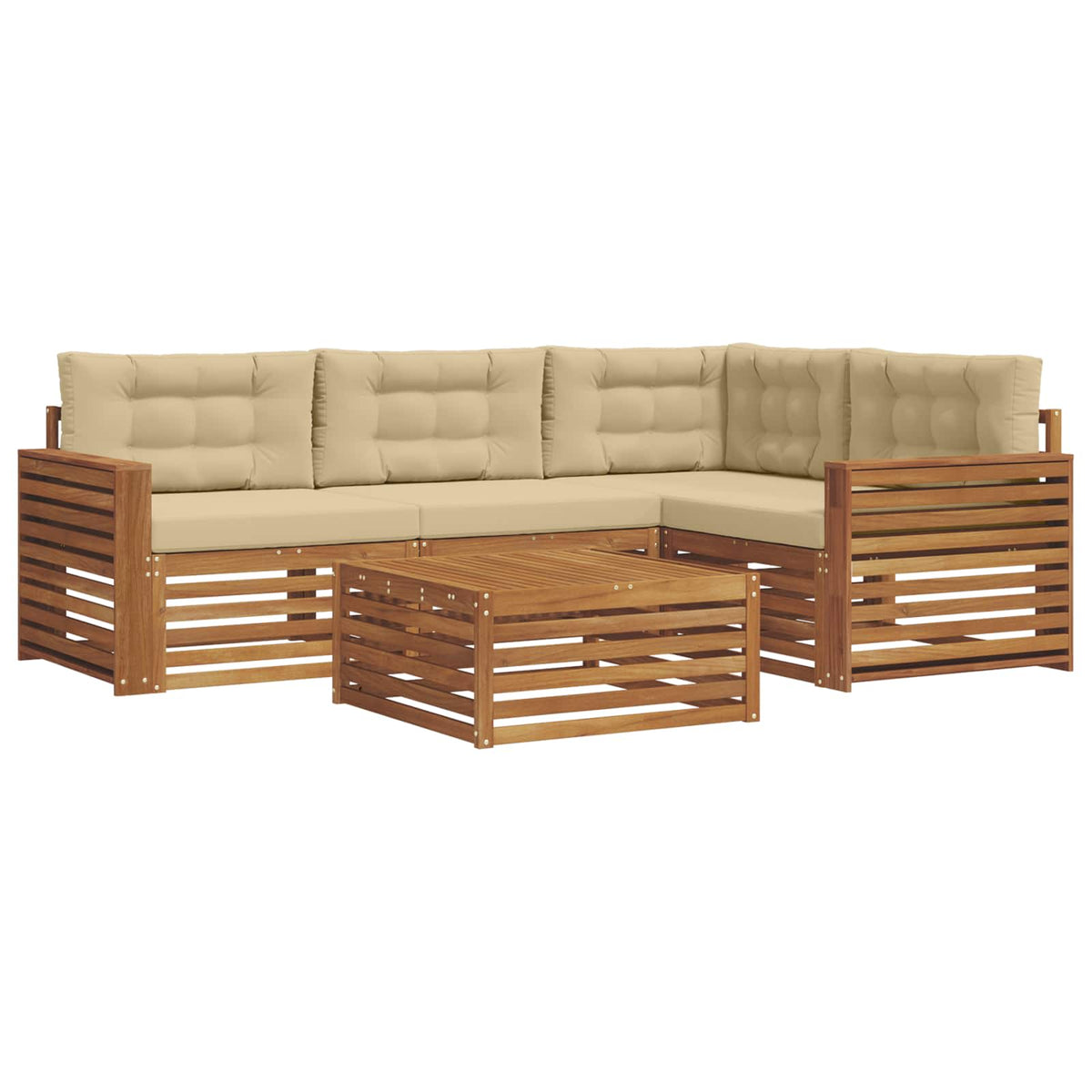 Set vanjskih sofa 5 kom. Prirodna i bež