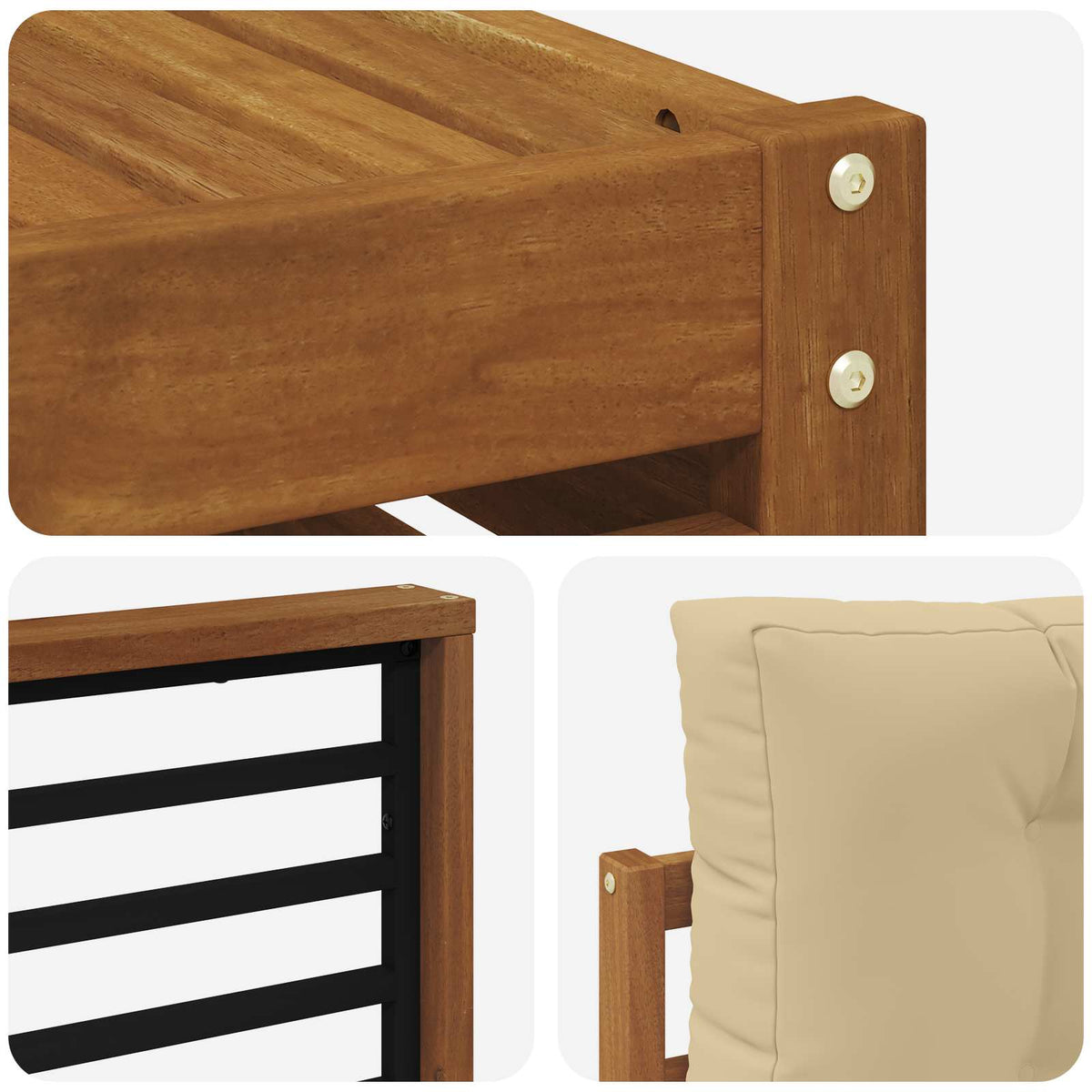 Set vanjskih sofa 5 kom. Prirodna i bež