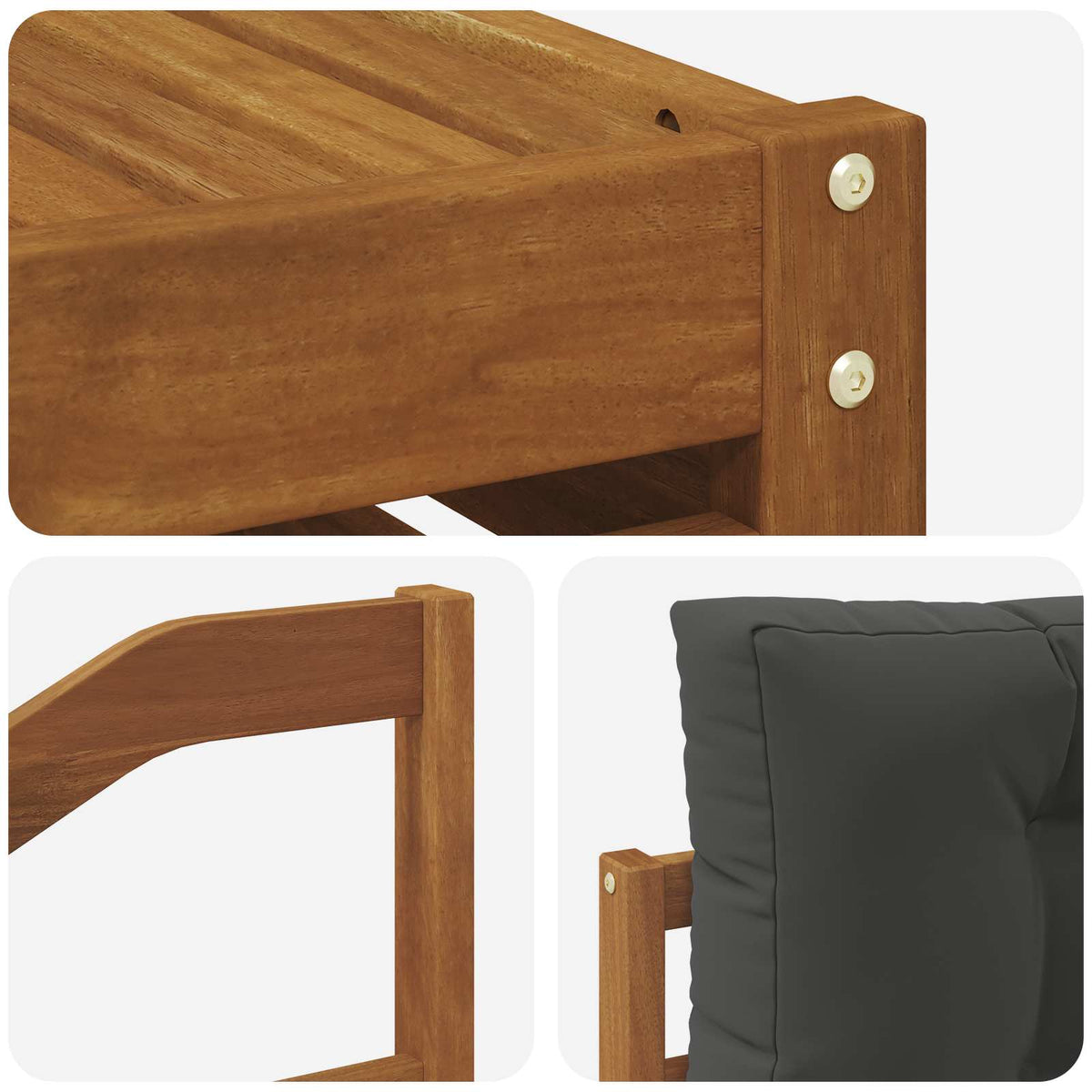 Set vanjskih sofa 5 kom. Prirodna i antracit