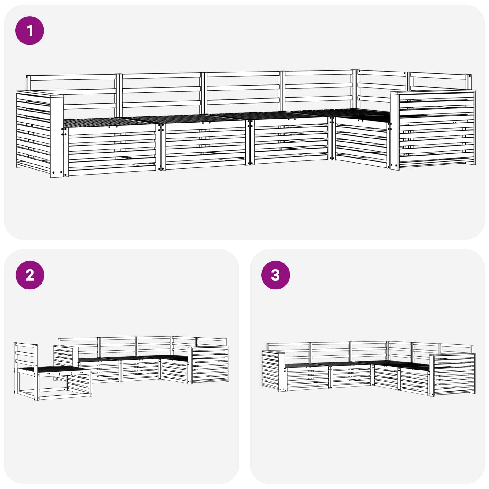 Set vanjskih sofa 5 pcs Prirodna