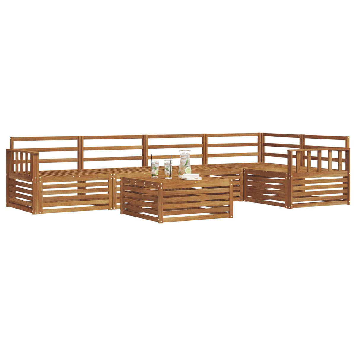 Set vanjskih sofa 6 kom. Prirodna