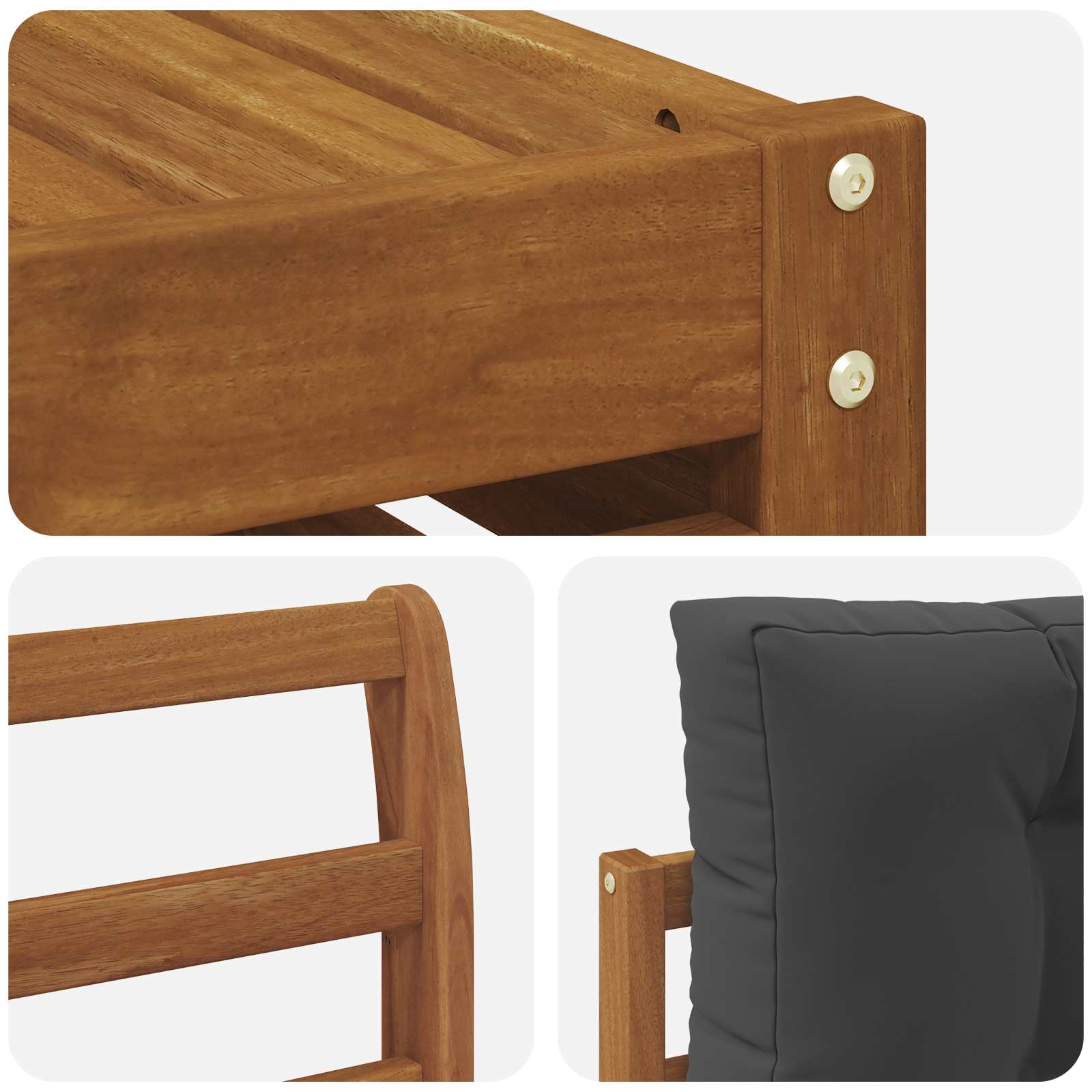 Set vanjskih sofa 6 kom. Prirodna i antracit