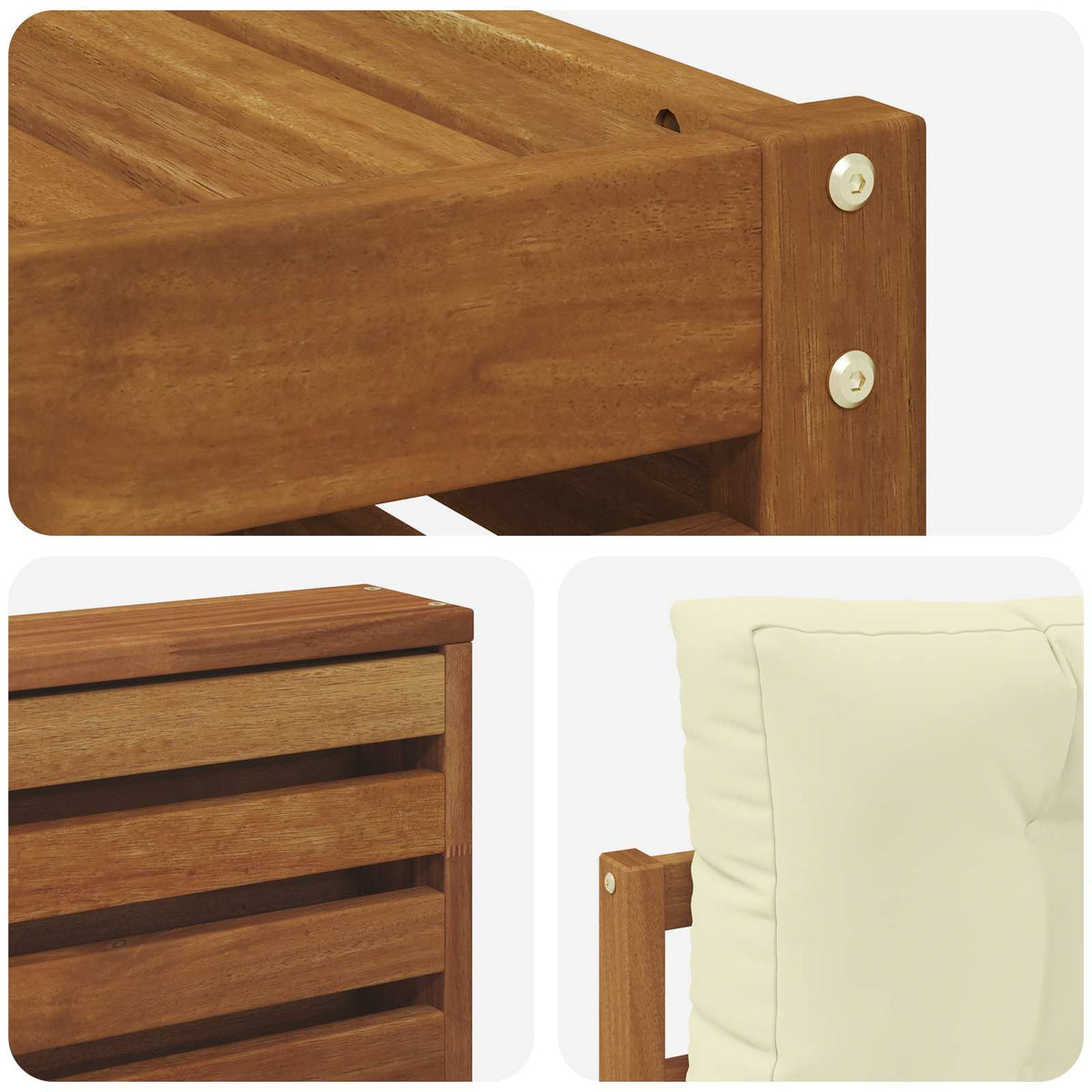 Set vanjskih sofa 6 kom. Prirodna i krem