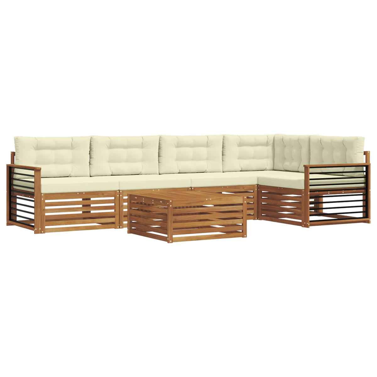 Set vanjskih sofa 6 kom. Prirodna i krem