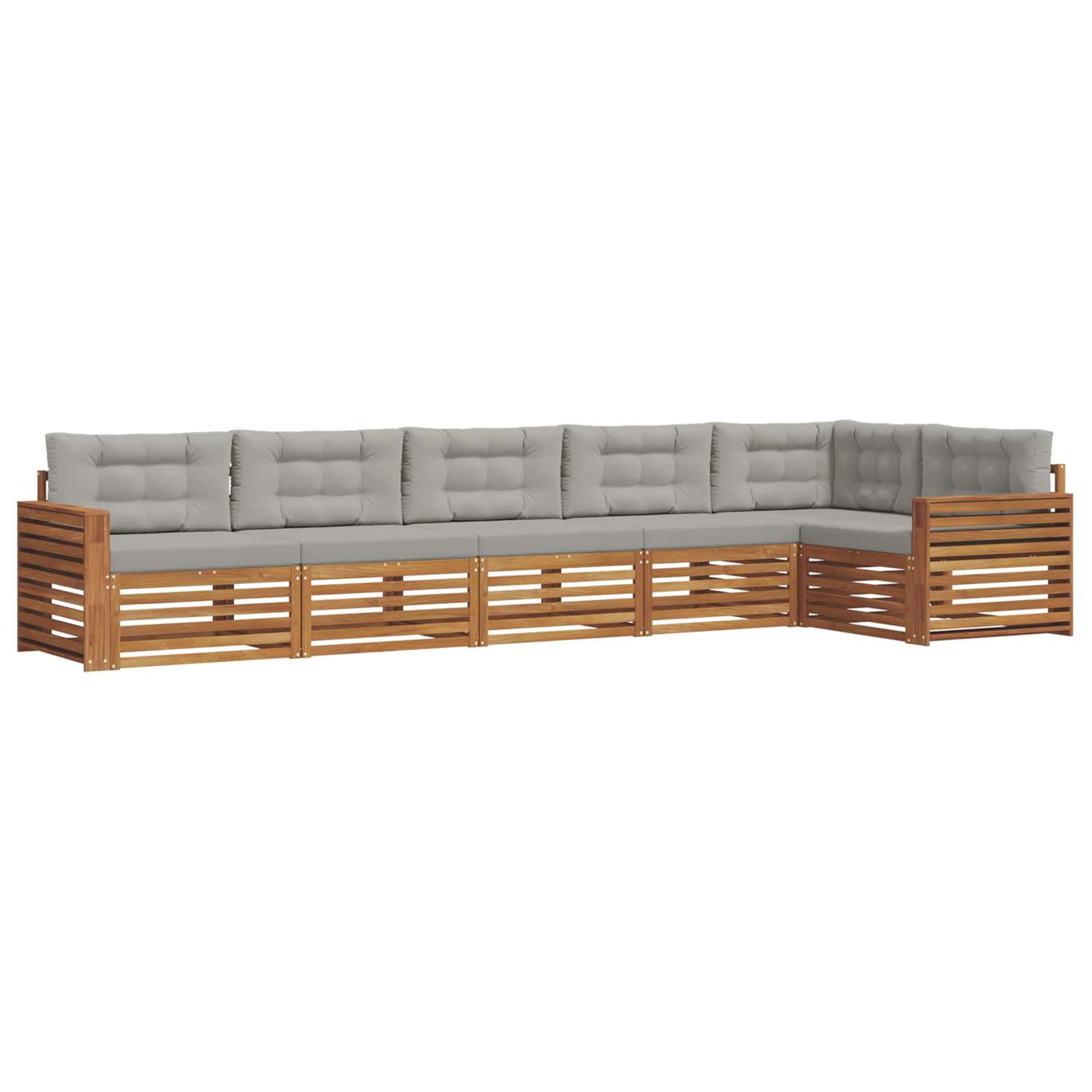 Set vanjskih sofa 6 pcs Prirodna i svijetlo siva
