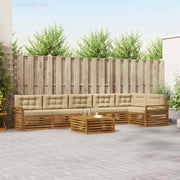 Set vanjskih sofa 7 kom. Prirodna i bež