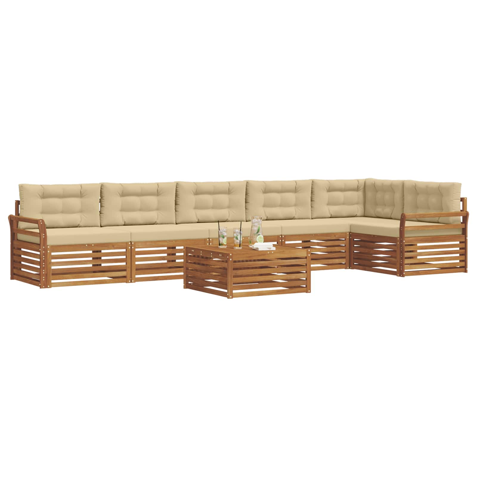 Set vanjskih sofa 7 kom. Prirodna i bež