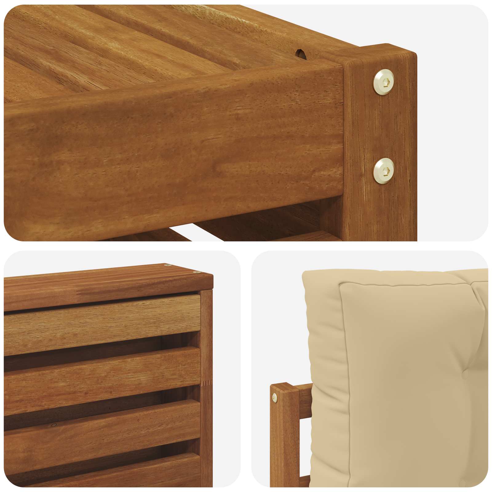 Set vanjskih sofa 7 kom. Prirodna i bež