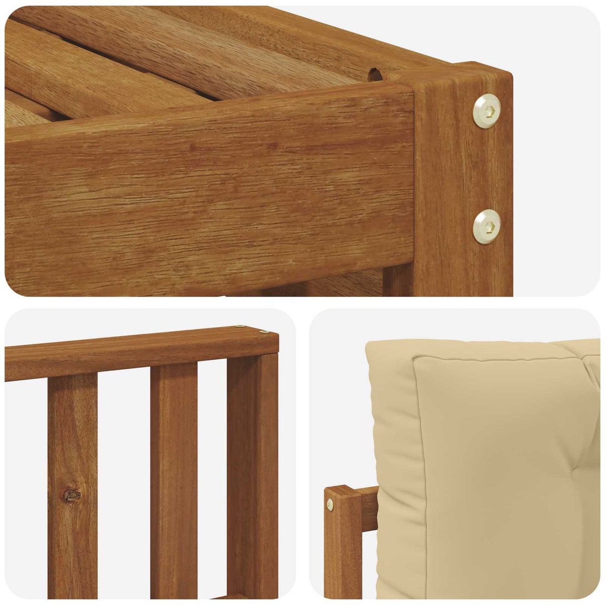 Set vanjskih sofa 6 kom. Prirodna i bež 327 x 168,5 x 73 cm