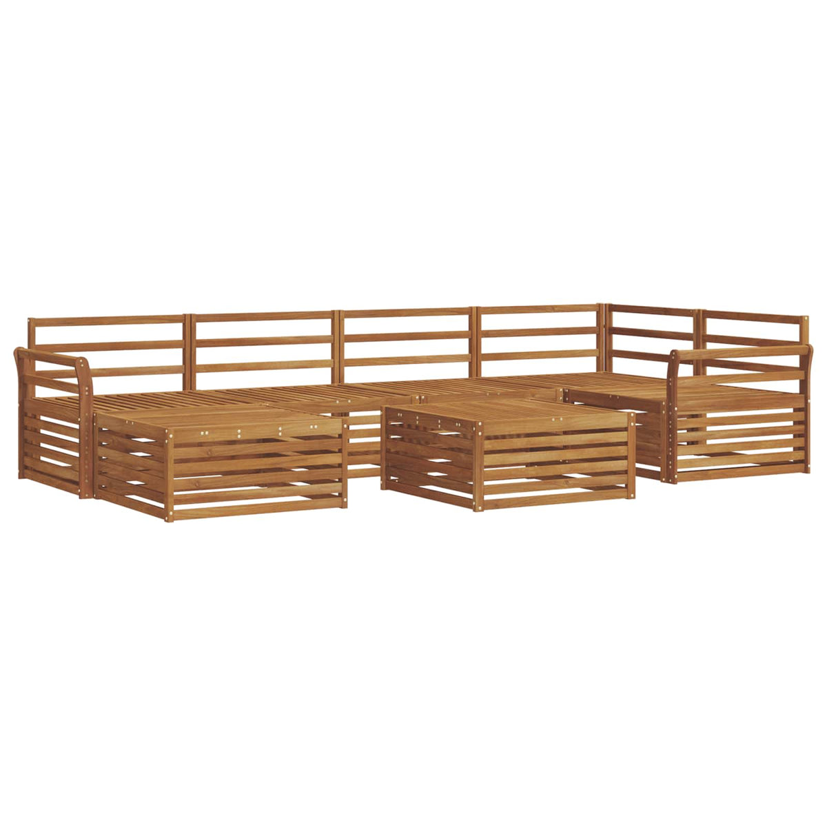 Set vanjskih sofa 7 kom. Prirodna Čvrsto drvo akacije