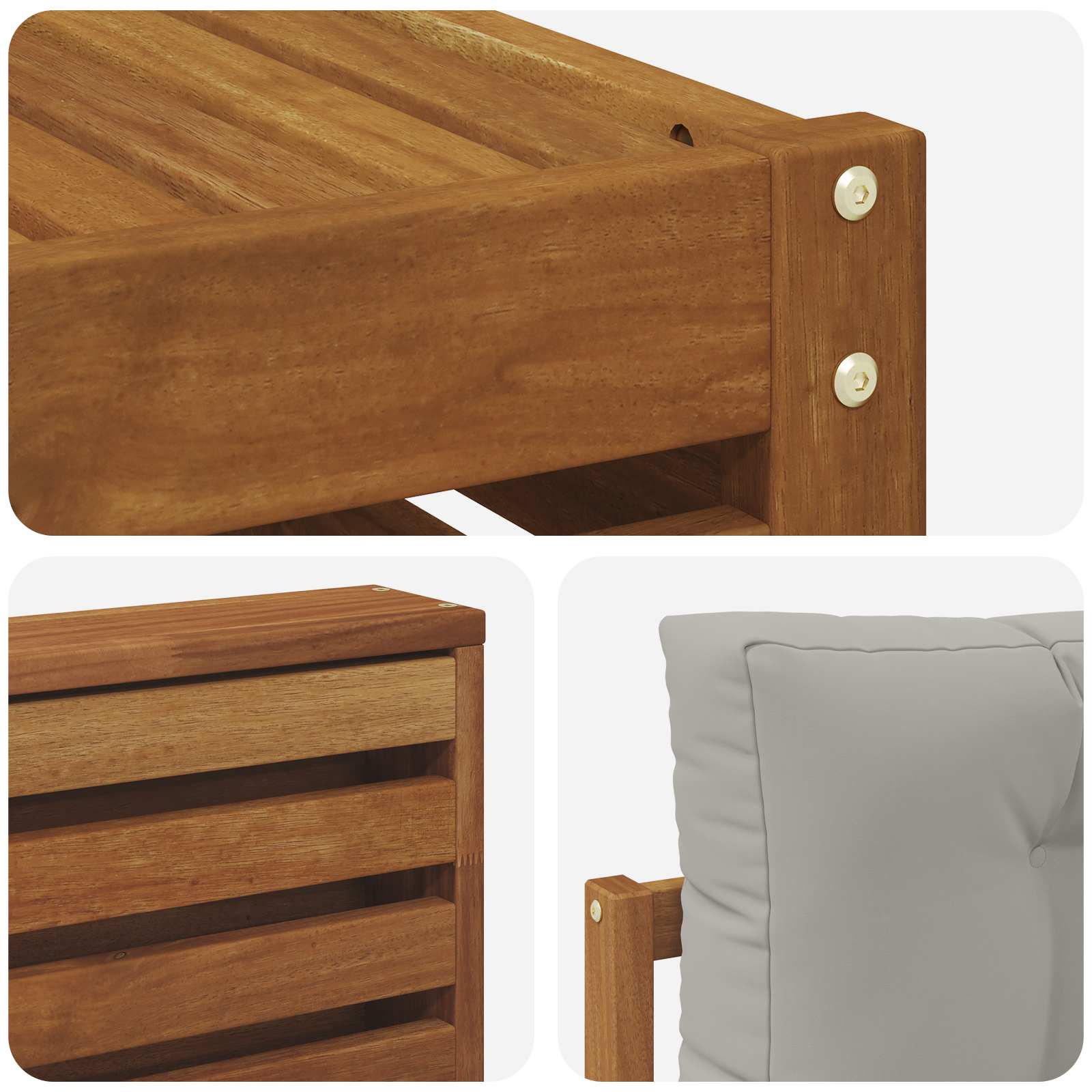 Set vanjskih sofa 7 kom. Prirodna i svijetlo siva