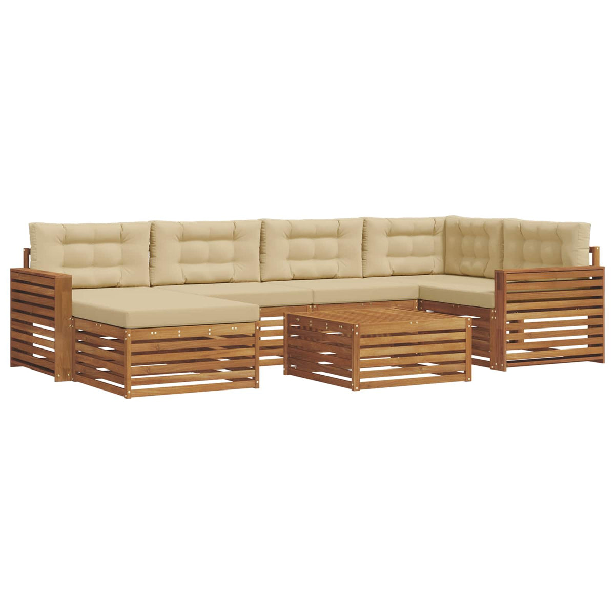 Set vanjskih sofa 7 kom. Prirodna i bež