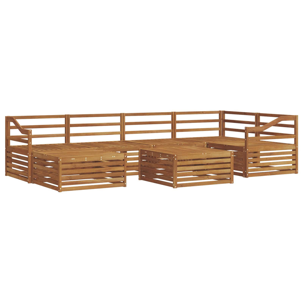 Set vanjskih sofa 7 kom. Prirodna Čvrsto drvo akacije