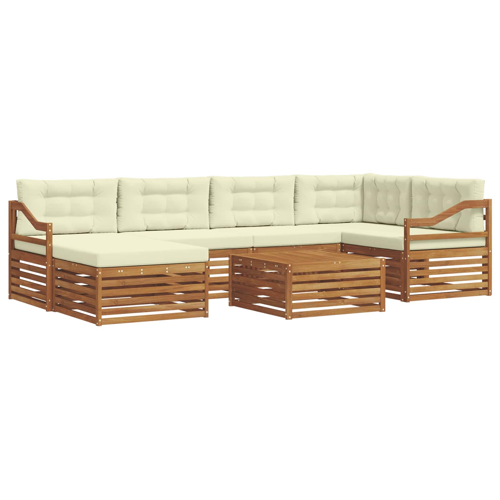 Set vanjskih sofa 7 kom. Prirodna i krem