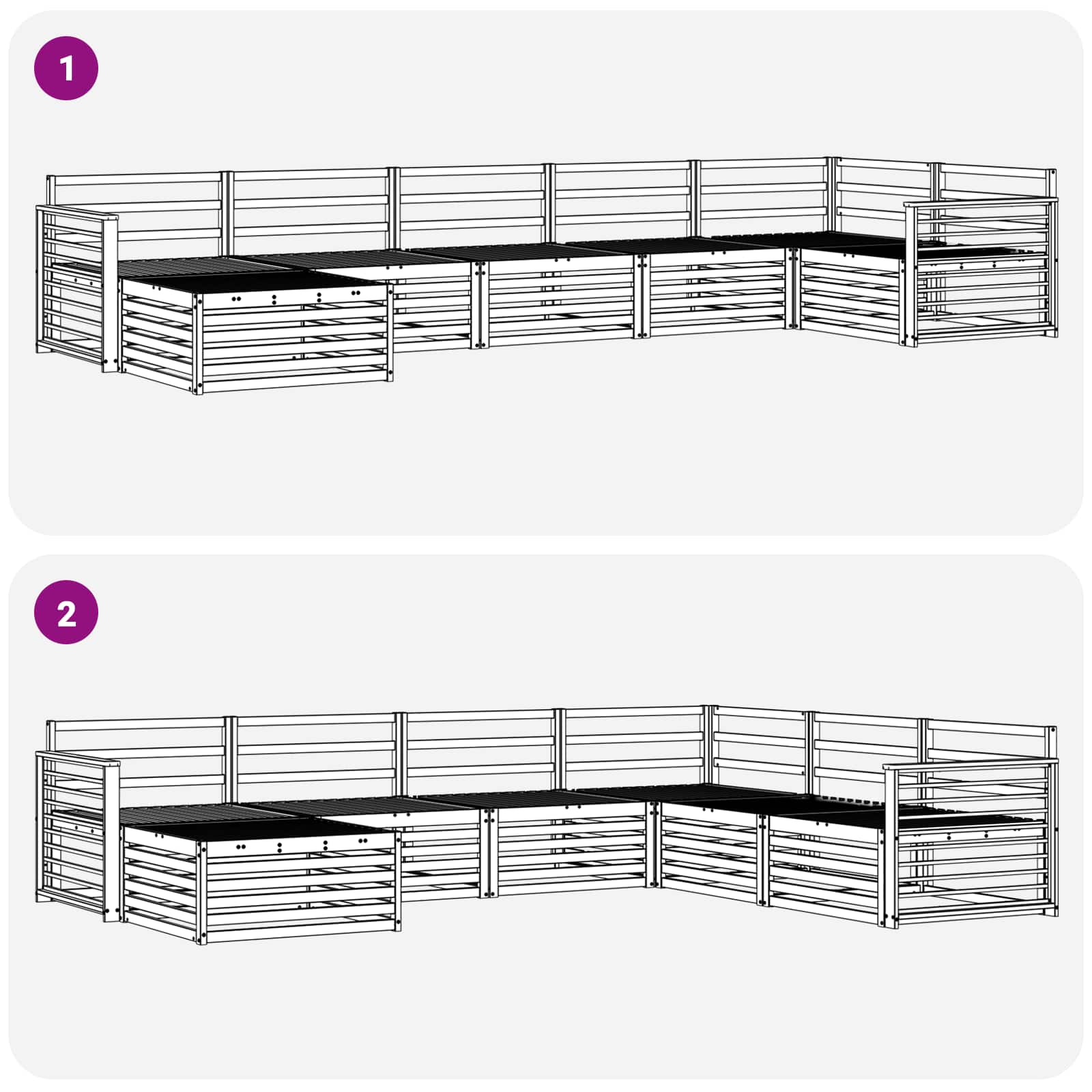 Set vanjskih sofa 7 pcs Prirodna