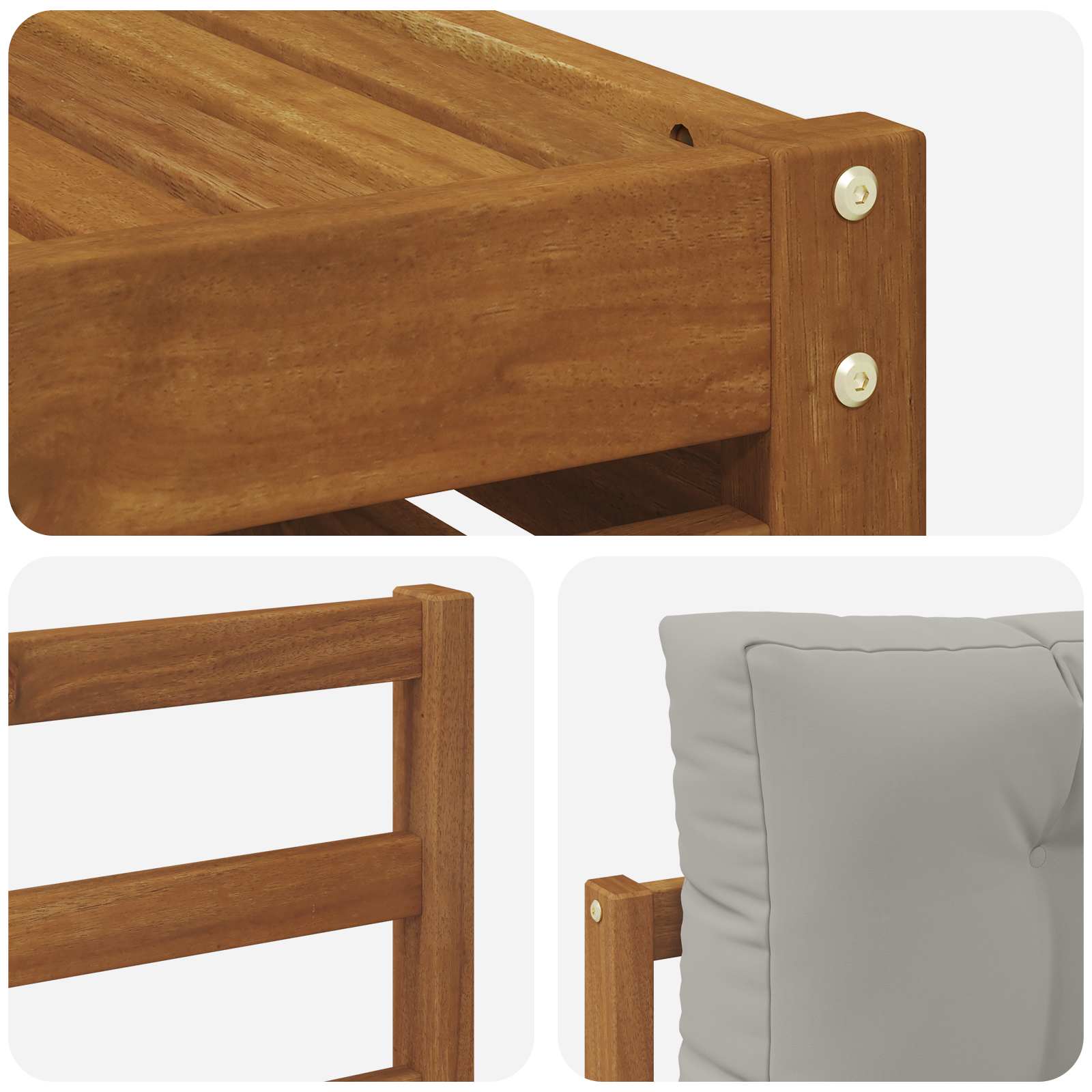 Set vanjskih sofa 8 kom. Prirodna i svijetlo siva