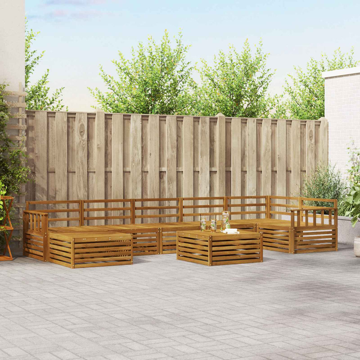 Set vanjskih sofa 8 kom. Prirodna