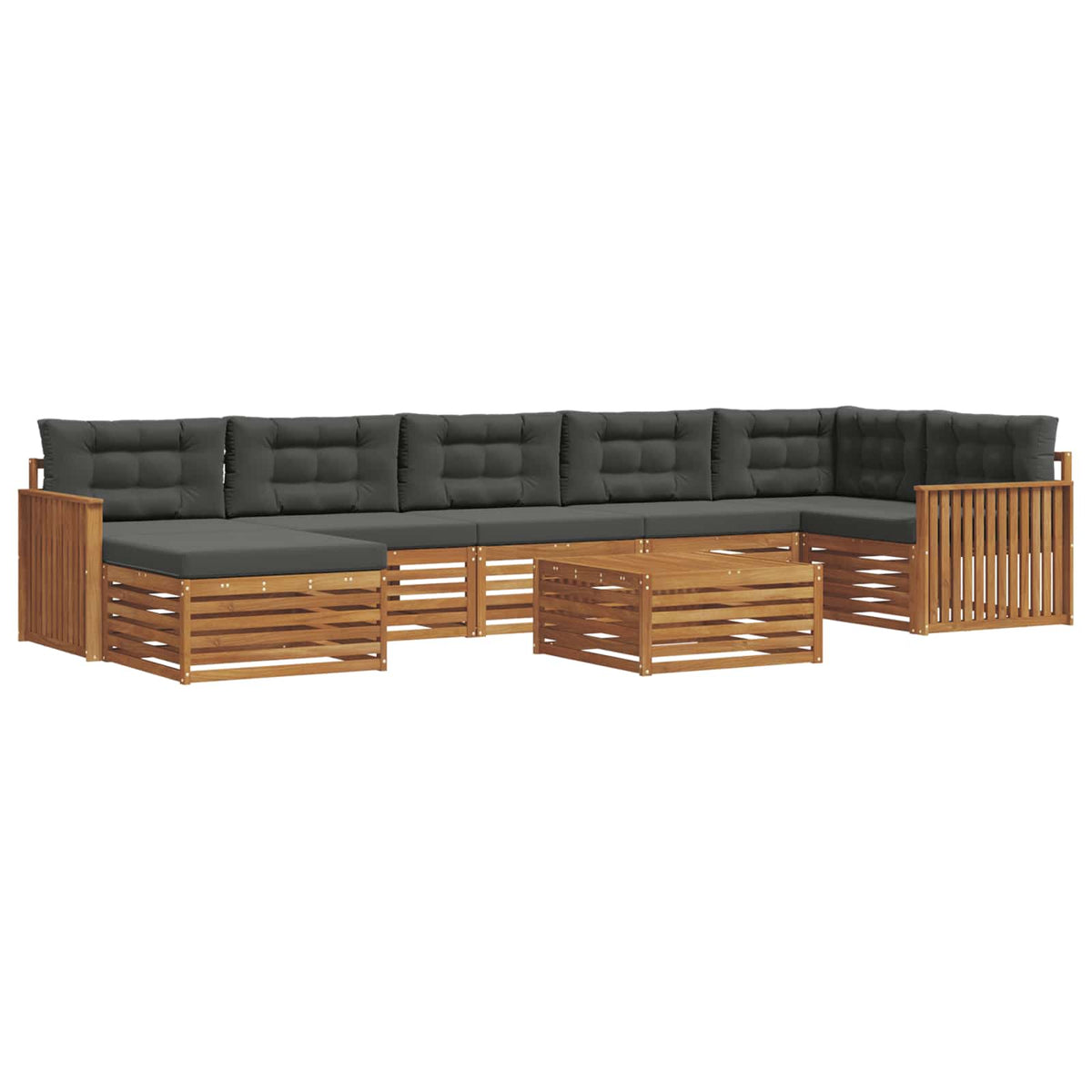 Set vanjskih sofa 8 kom. Prirodna i antracit