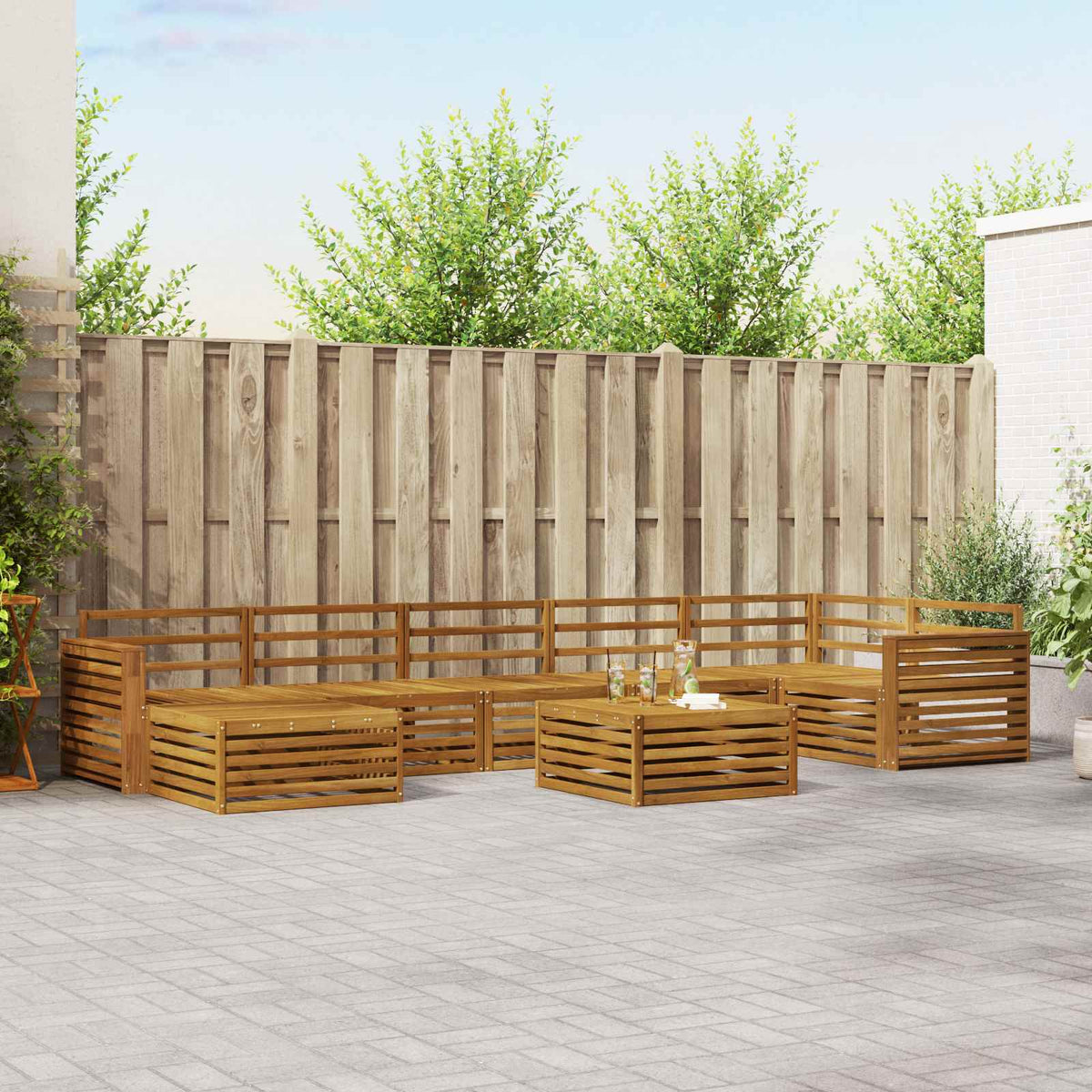 Set vanjskih sofa 8 kom. Prirodna