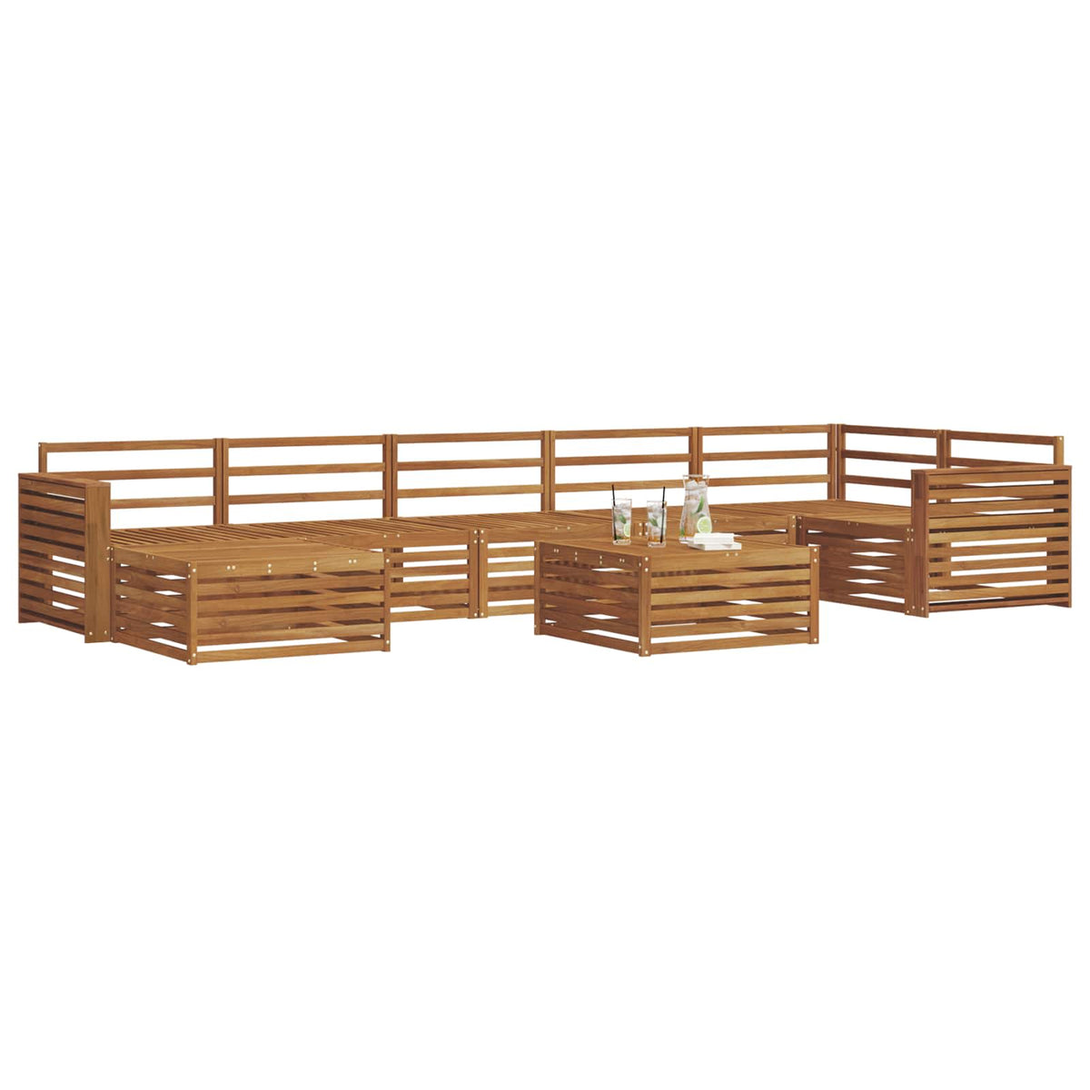 Set vanjskih sofa 8 kom. Prirodna