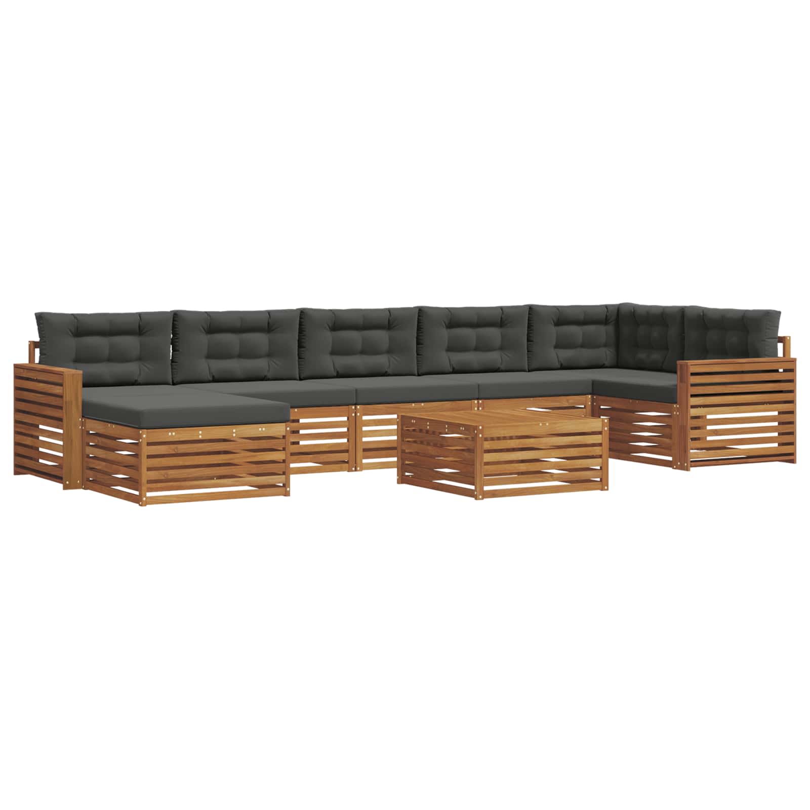 Set vanjskih sofa 8 kom. Prirodna i antracit