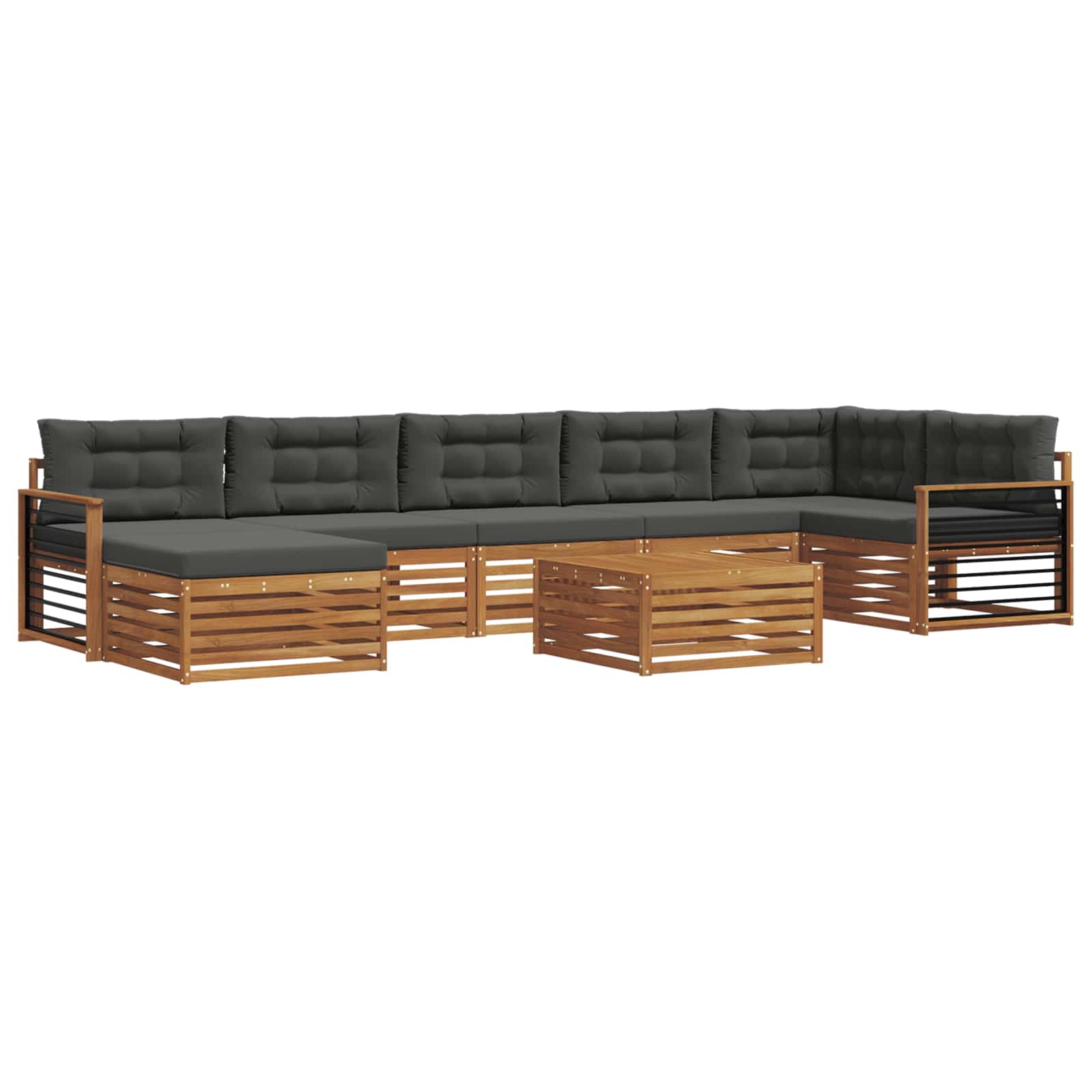 Set vanjskih sofa 8 kom. Prirodna i antracit