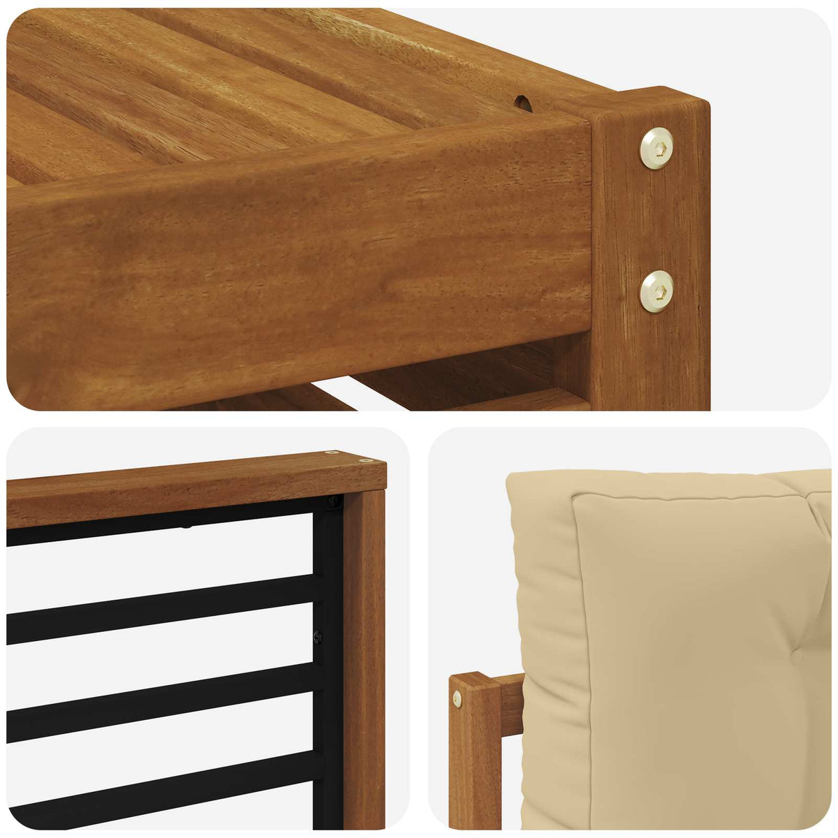 Set vanjskih sofa 8 kom. Prirodna i bež