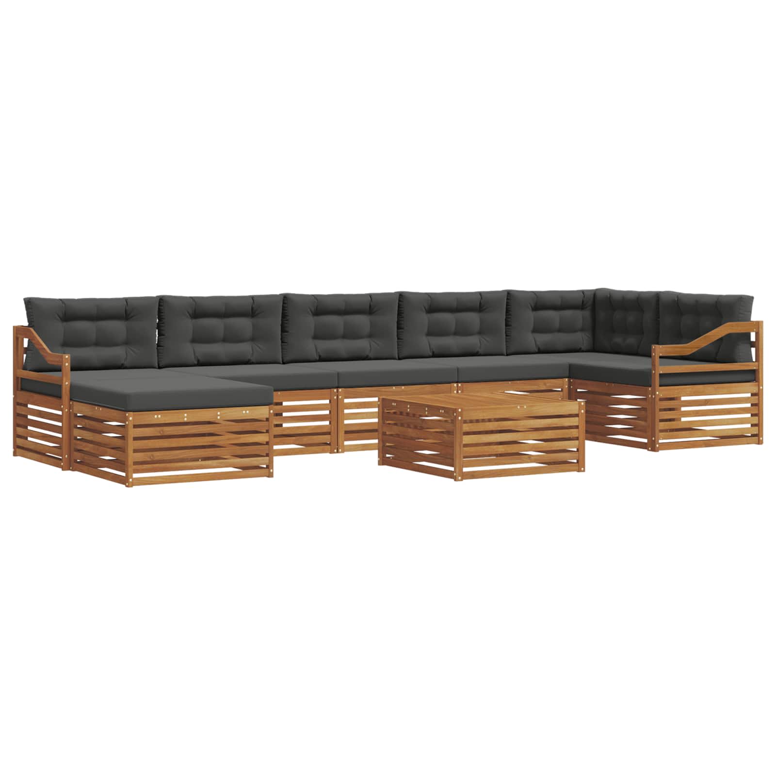 Set vanjskih sofa 8 kom. Prirodna i antracit