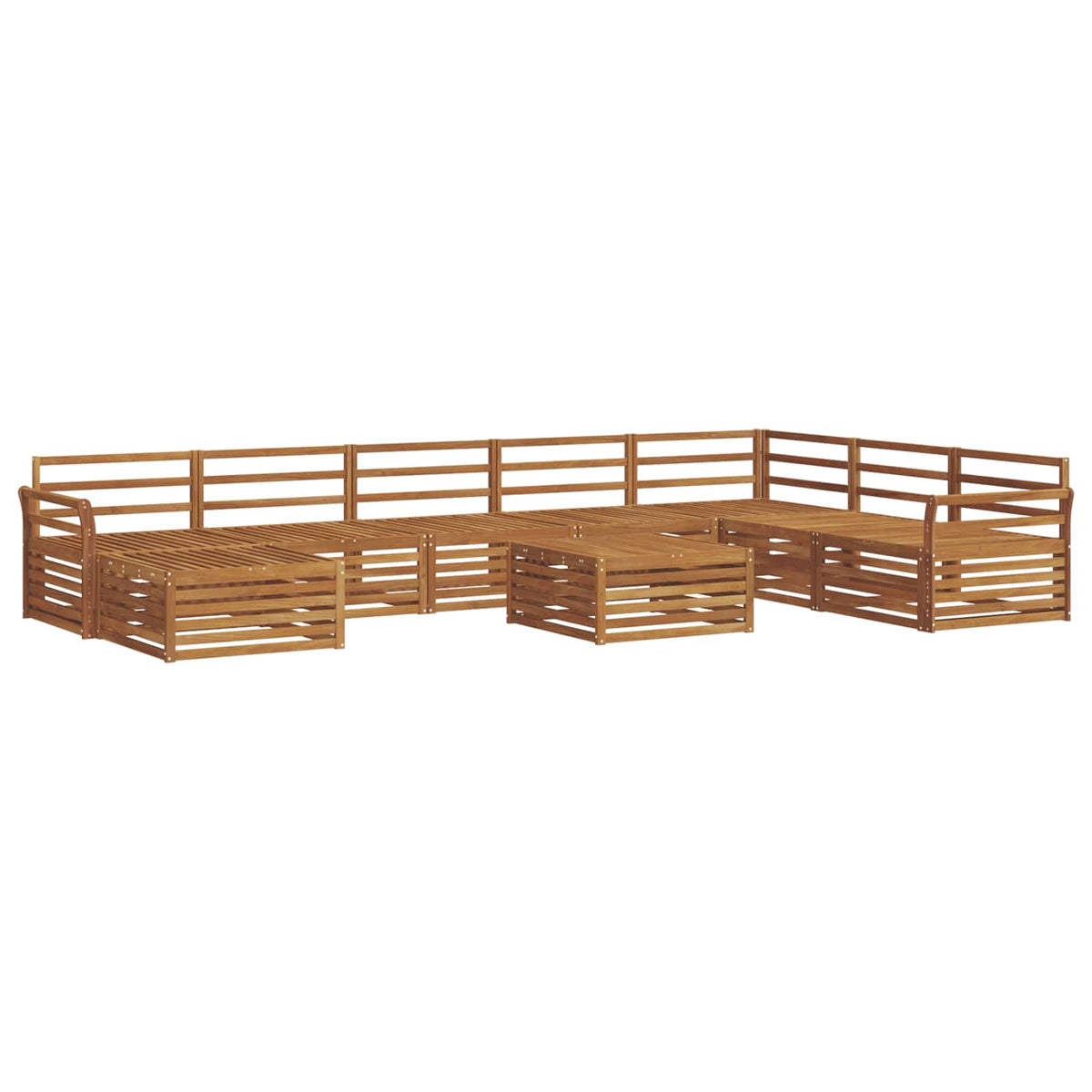 Set vanjskih sofa 9 kom. Prirodna Čvrsto drvo akacije