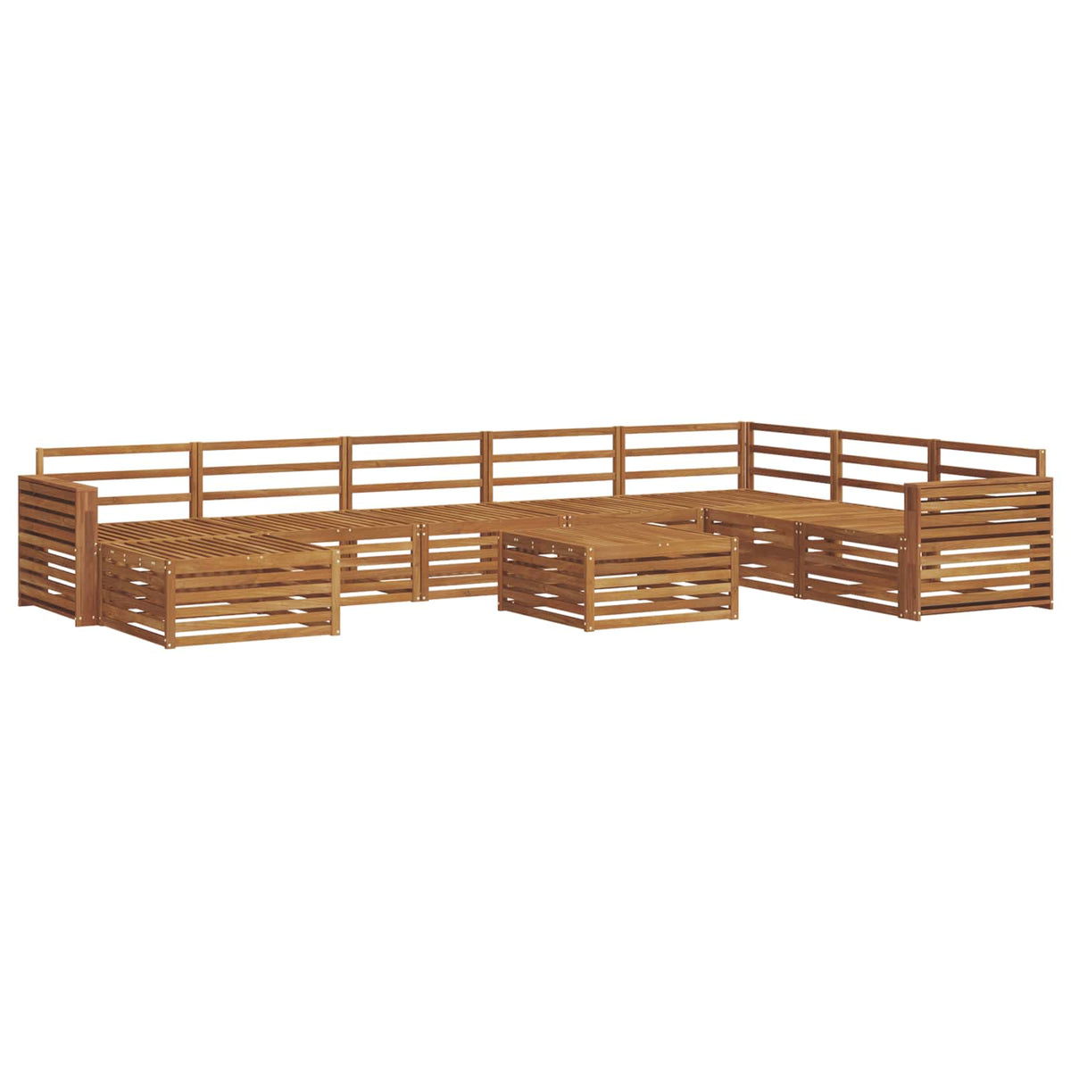 Set vanjskih sofa 9 kom. Prirodna Čvrsto drvo akacije