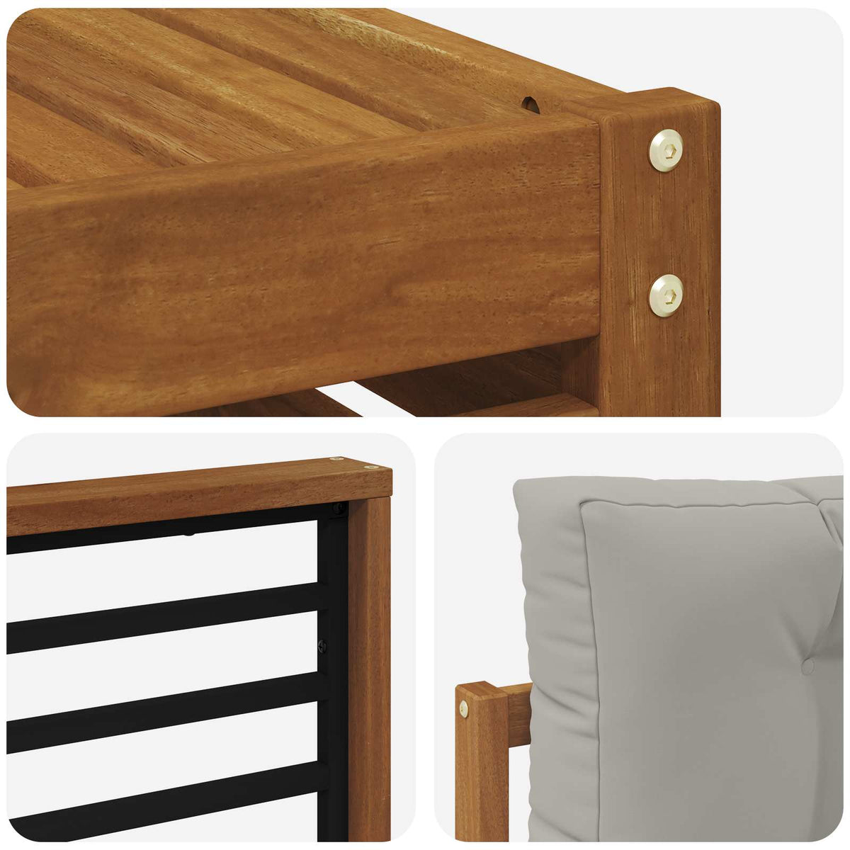 Set vanjskih sofa 9 kom. Prirodna i svijetlo siva